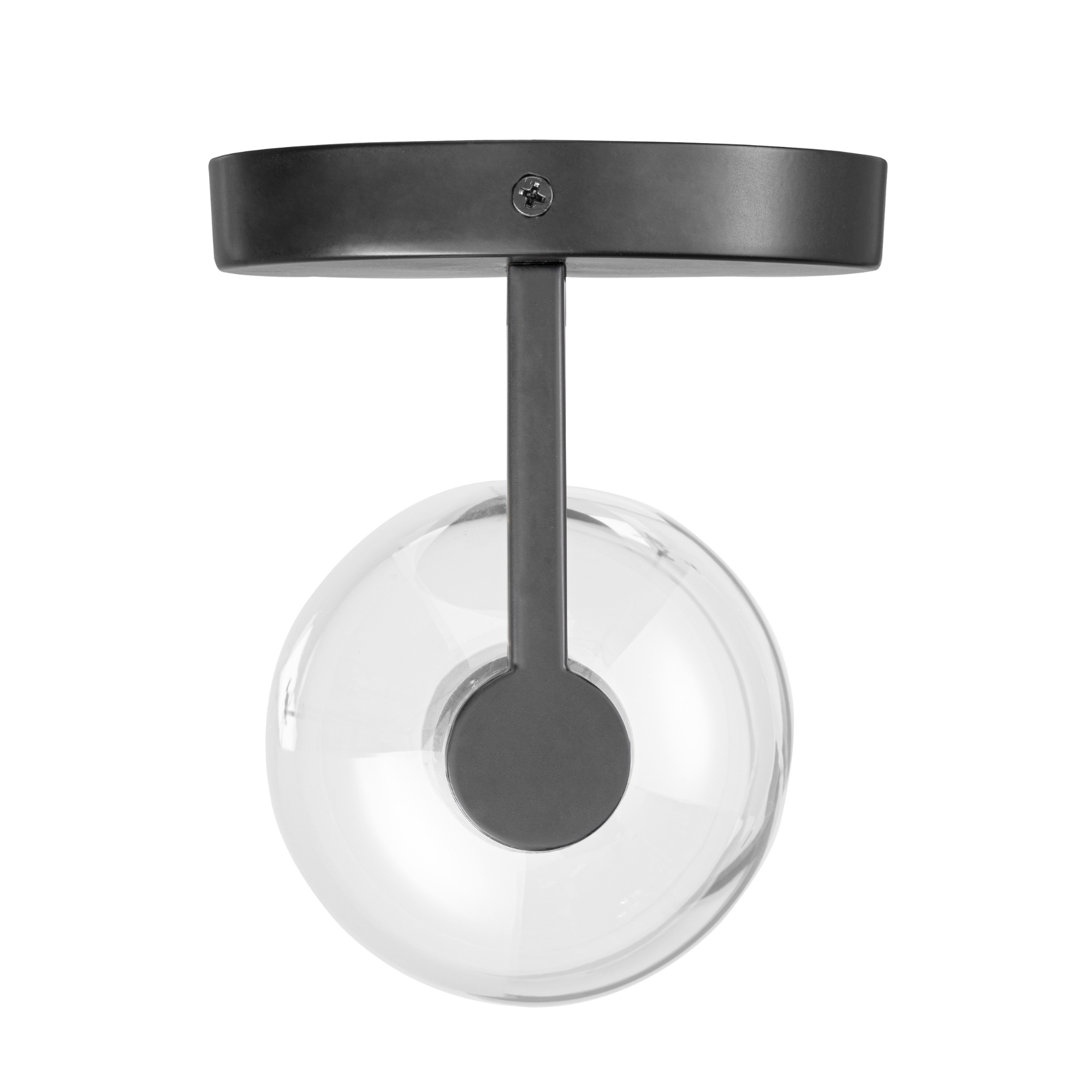 1 Light Hansley Wall Sconce - Matte Black with Clear Glass Shade for Bedroom, Living Room, or Hallway Lighting