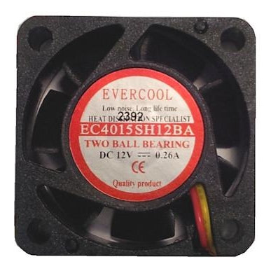 Evercool 40x40x15mm High Speed 12V DC Cooling Fan with 3 Pin Connector - Quiet PC Case Fan for Computer, Gaming Rig & Electronics Cooling