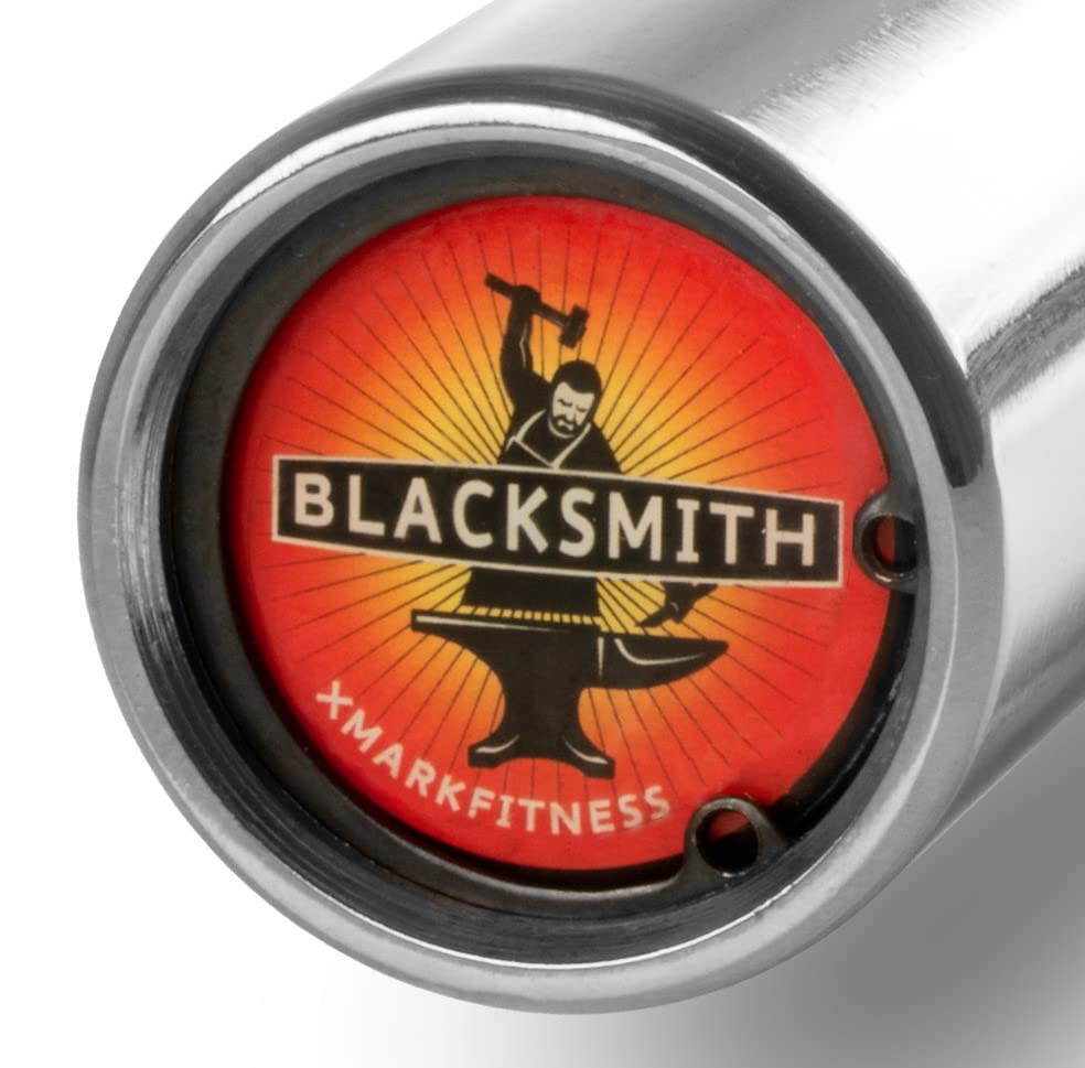 XMARK Olympic Weight Set - Rubber Coated Texas Star Barbell Kit with XMARK BLACKSMITH Bar for Strength Training | Home Gym Equipment for Weightlifting, CrossFit & Powerlifting Workouts