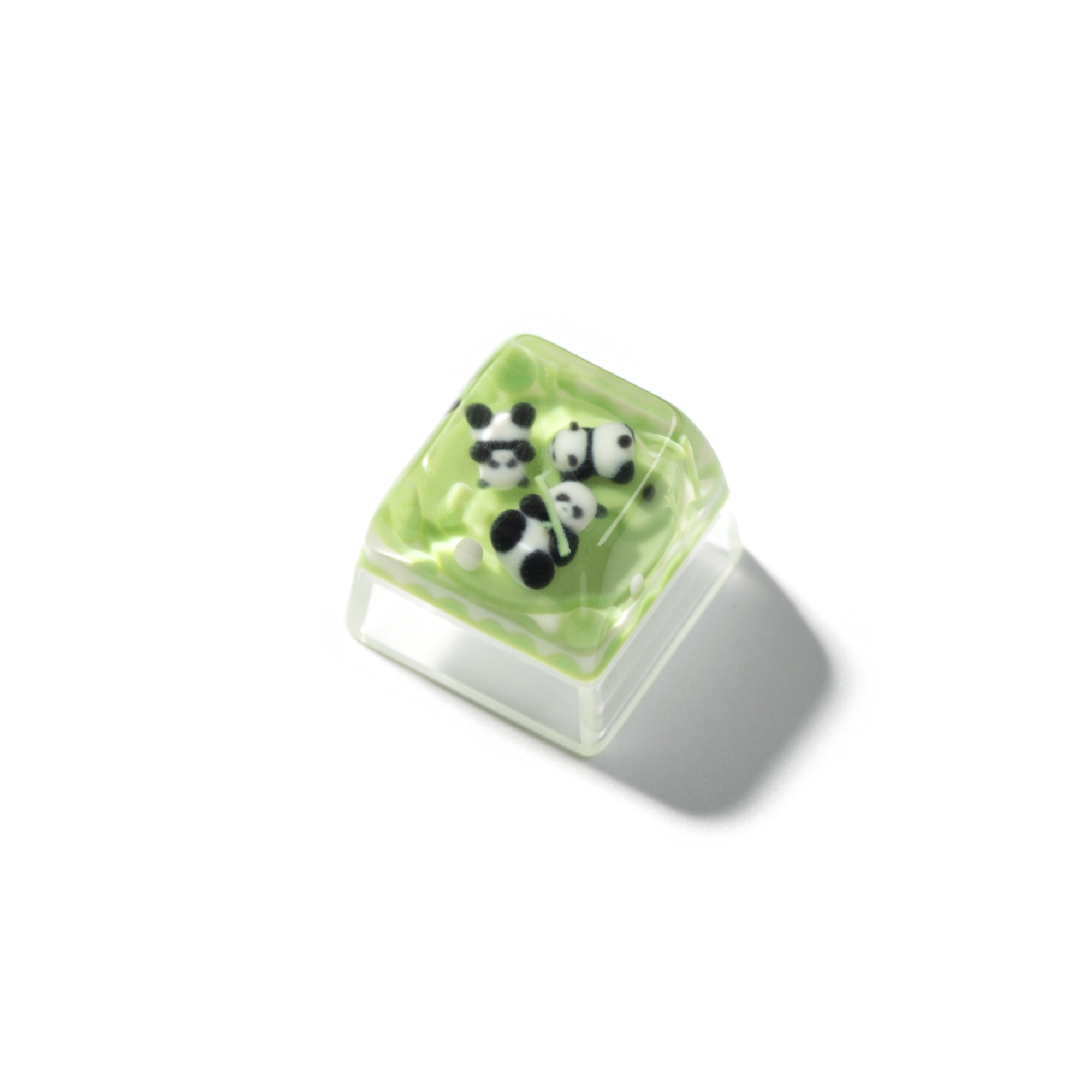 Three Pandas Resin Artisan Keycap - Handcrafted Custom Mechanical Keyboard Keycap for Cherry MX Switches - Perfect for Gaming, Typing & Custom Keyboard Builds