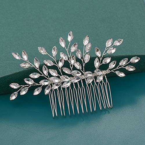 Handmade Silver Crystal Pearl Wedding Hair Comb - Bridal Hair Accessories for Bride, Bridesmaid & Special Occasions | Elegant Hair Jewelry for Weddings, Prom & Formal Events