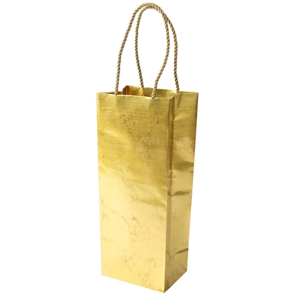Antique Gold Wine & Bottle Gift Bags - Set of 2 | Elegant Wine Bottle Gift Packaging for Weddings, Parties & Hostess Gifts