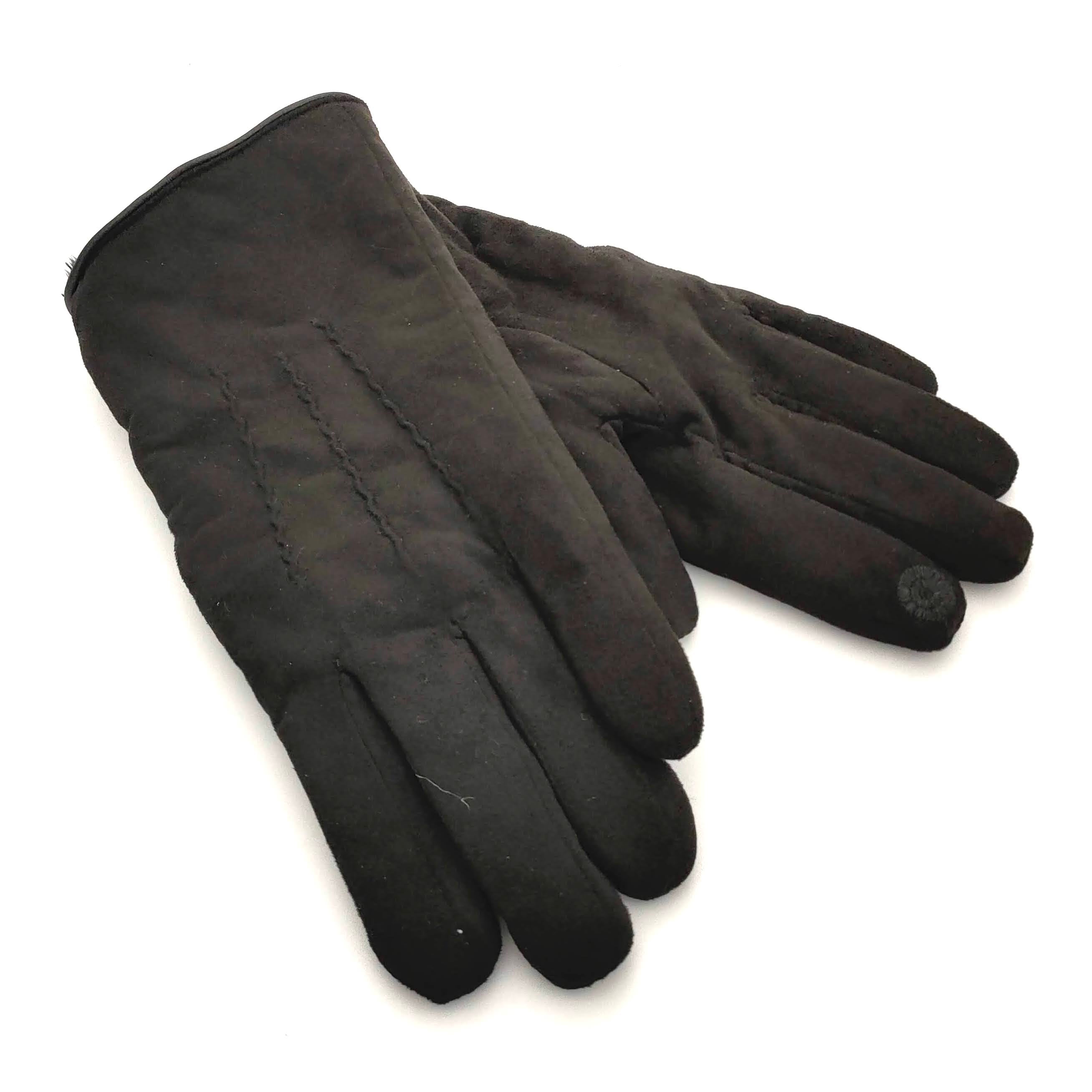 Stylish Unisex Black Gloves with Line Detail - Perfect for Winter Sports, Driving & Outdoor Activities