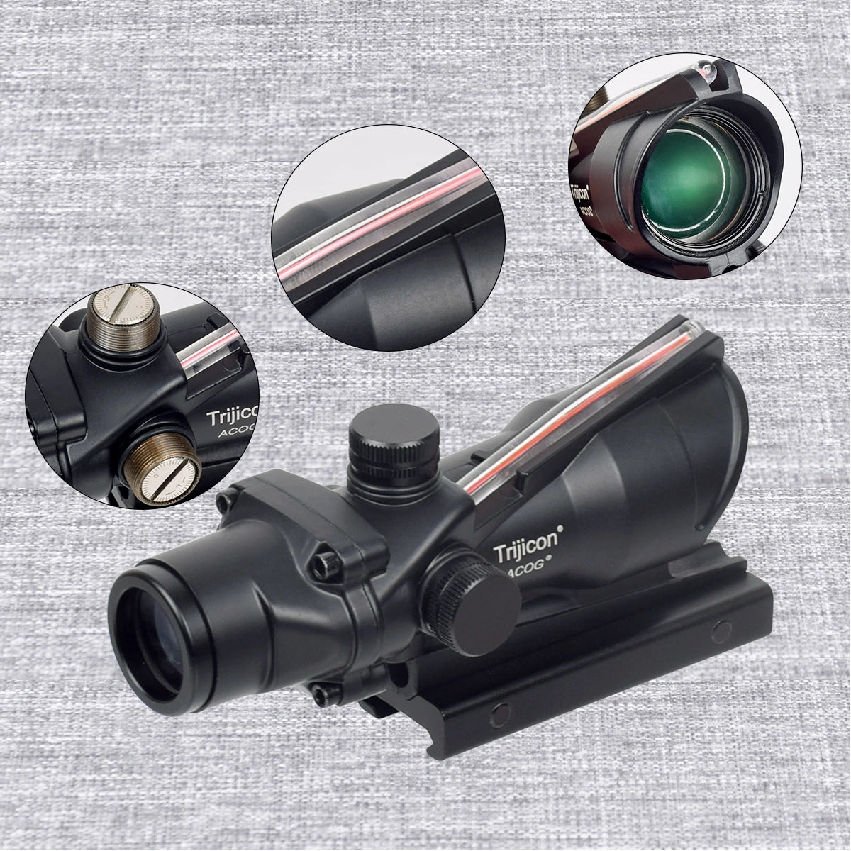 Trijicon ACOG 4X32 Rifle Scope with 4X Magnifier, Fiber Optics & Red/Green Dot - RMR Compatible Hunting Sight with Killflash Cover - Perfect for Tactical Shooting, Hunting, and Long-Range Precision