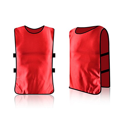 12 Pack Breathable Scrimmage Vests for Adults - Reversible Football Training Bibs for Soccer, Basketball & Volleyball Practice - Lightweight Mesh Pinnies for Team Sports & Outdoor Drills