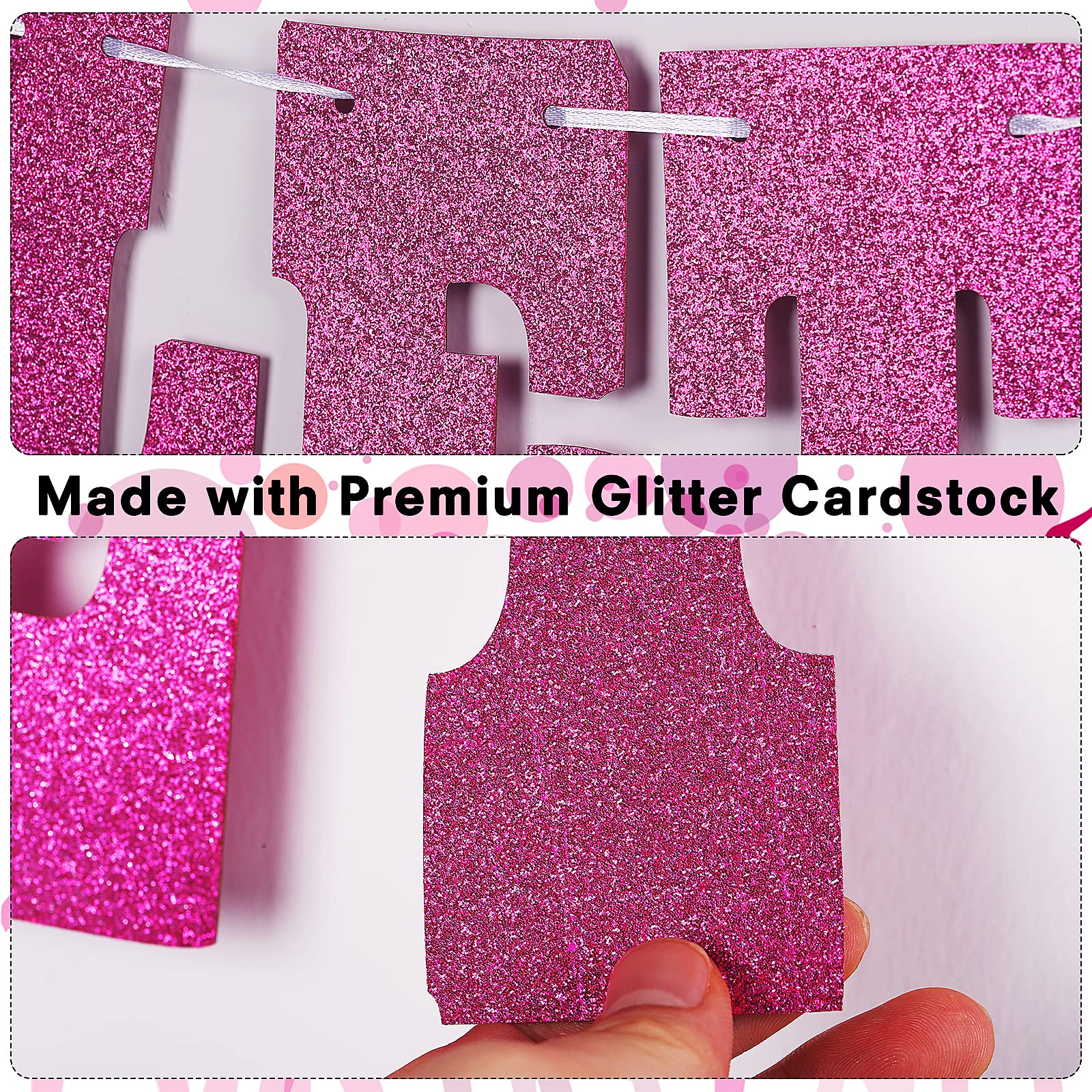 Western Cowgirl Happy Birthday Decorations - Glitter Banner with Boot & Cowgirl Hat Disco Ball Garland for Bachelorette Party, Girls Birthday & Western Theme Events - Perfect for Country Dance Parties, Cowgirl Birthday Bash & Western Decor