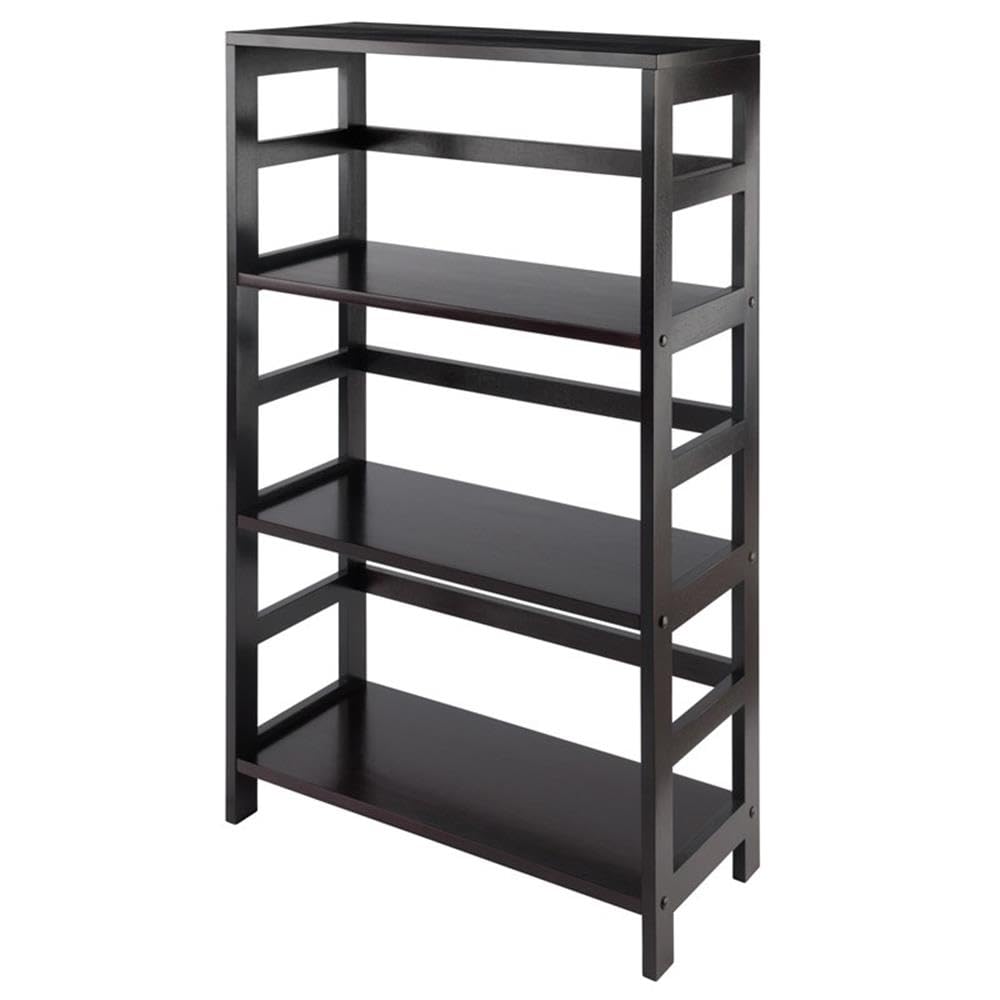 Winsome Wood Capri 3-Tier Storage Shelf with 6 Black Fabric Baskets - Foldable Organizer for Bedroom, Bathroom, or Closet - Perfect for Home Organization and Space Saving