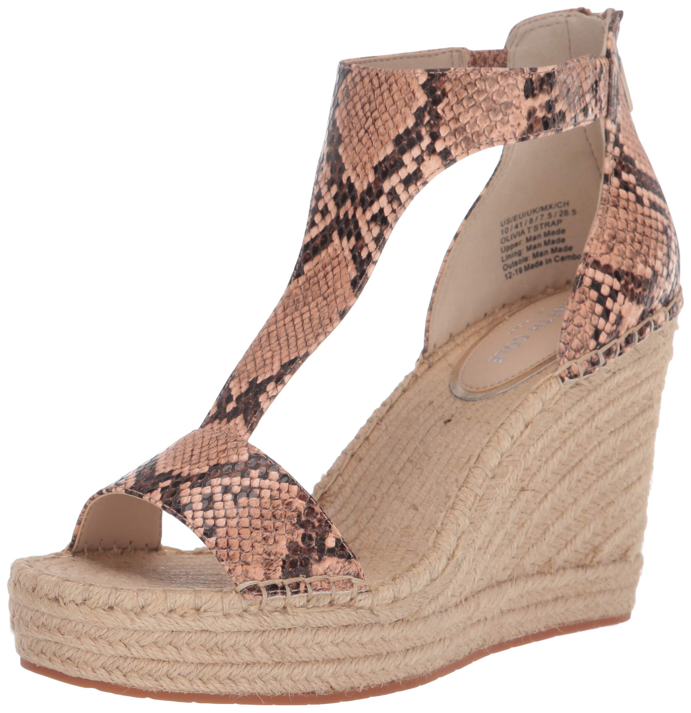 Kenneth Cole Women's Olivia T-Strap Wedge Sandals - Comfortable Heels for Summer, Casual & Dressy Outfits | Perfect for Beach, Office & Date Nights