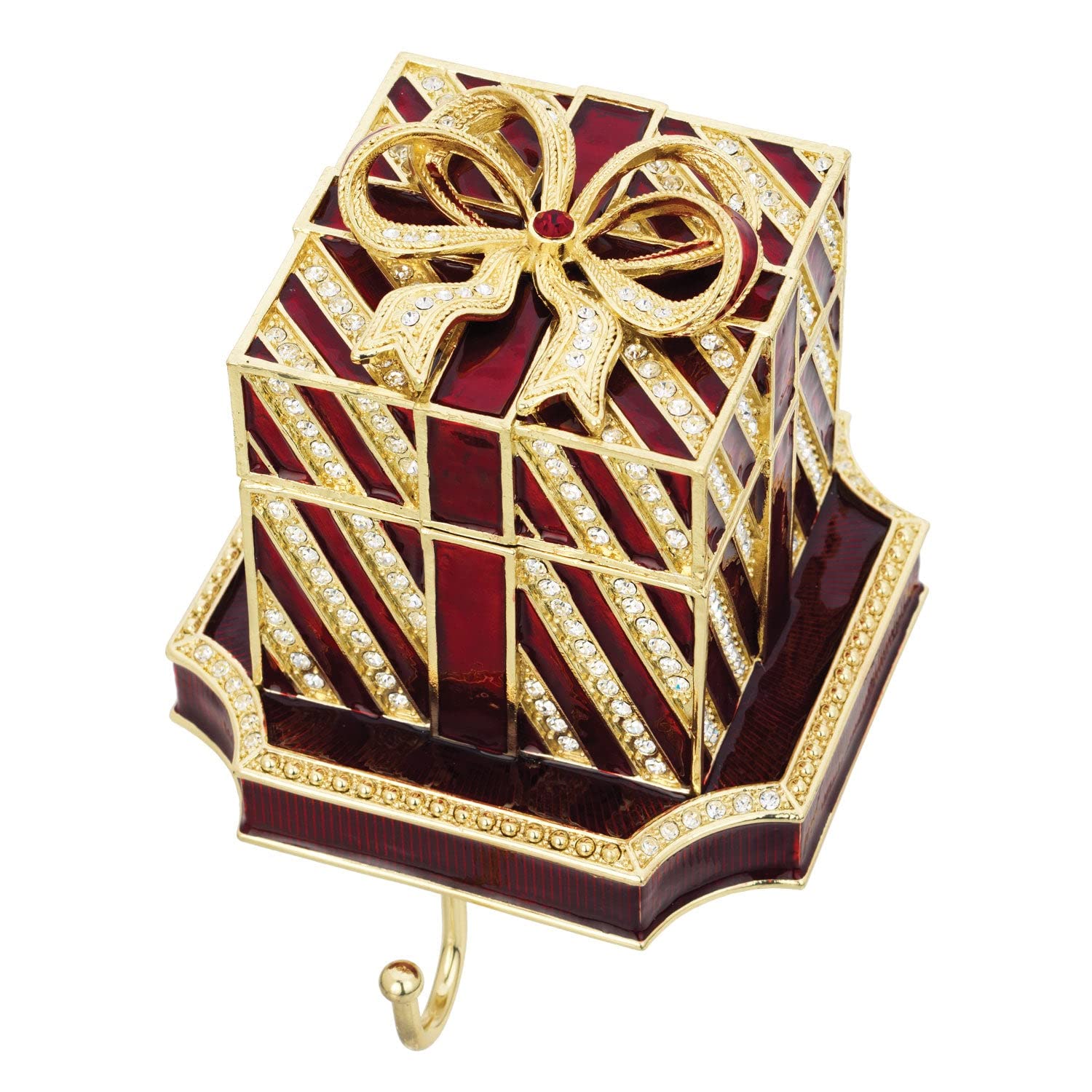 Olivia Riegel Red Christmas Stocking Holder with Gift Box - Perfect for Holiday Decorations, Fireplace Mantel, and Festive Home Decor