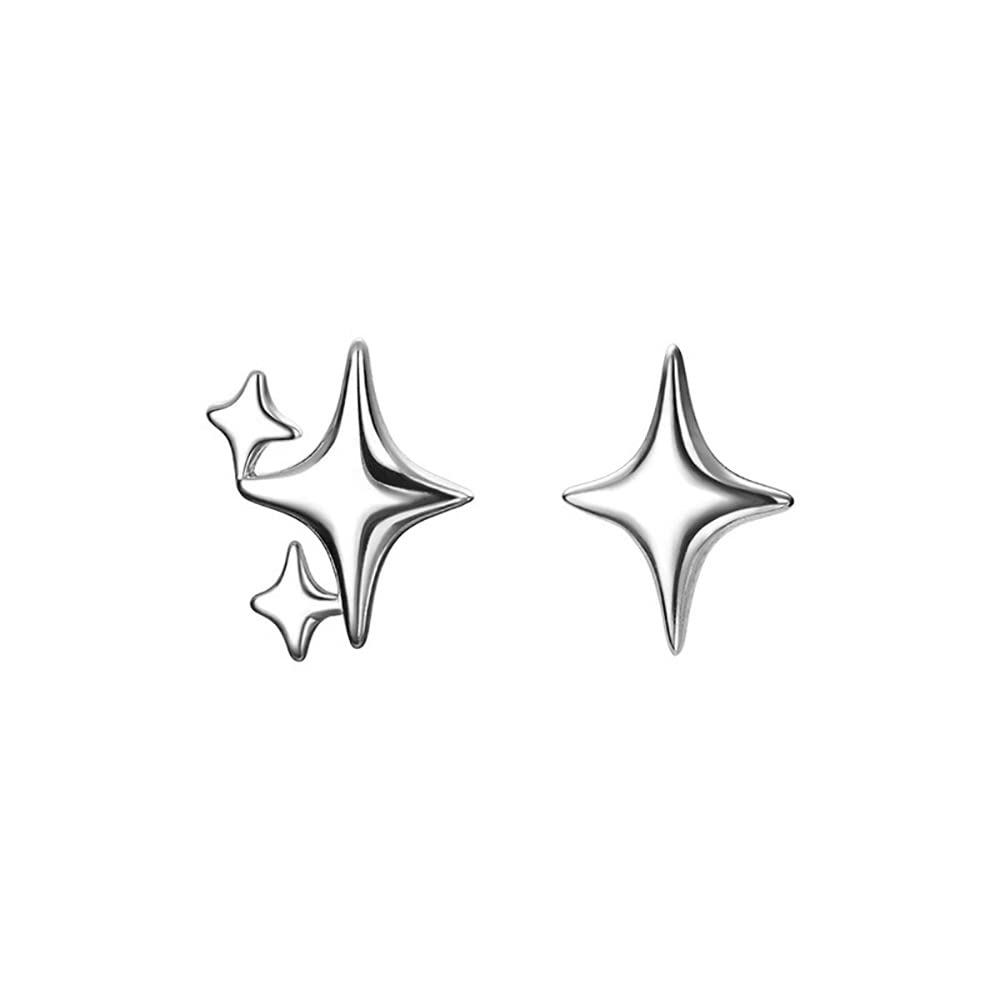 925 Silver Star Stud Earrings for Women - Hypoallergenic High Polish Dainty Ear Jewelry - Perfect for Everyday Wear, Gift Giving & Special Occasions