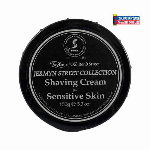 Taylor of Old Bond Street Shaving Cream for Sensitive Skin - Jermyn Street Collection - Luxury Men's Grooming Product for Smooth Shaving at Home or Travel