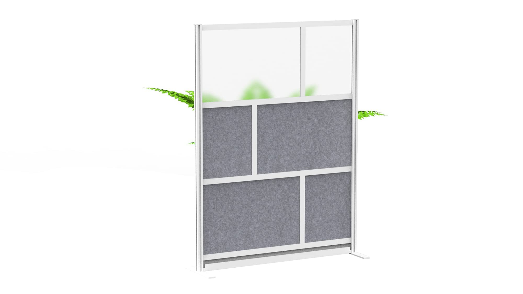 LUXOR MW-5370-FCG Modular Wall Room Divider System - Silver Frame, 53