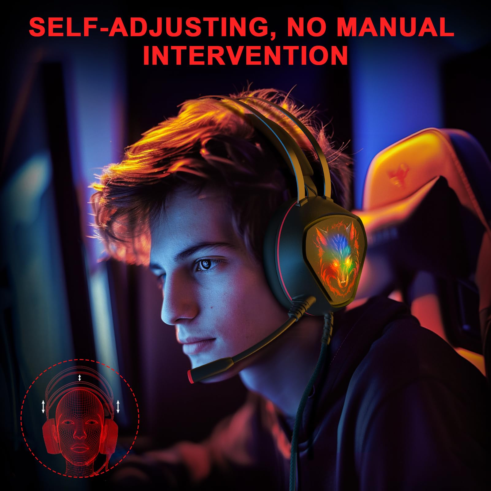 Best Wired Gaming Headset for Xbox Series X/S, Xbox One, PS5, PS4, PC & Switch - 7.1 Surround Sound, Noise Cancelling Mic & RGB Lighting - Compatible with Xbox Controller (Black/Red) - Perfect for Competitive Gaming & Streaming