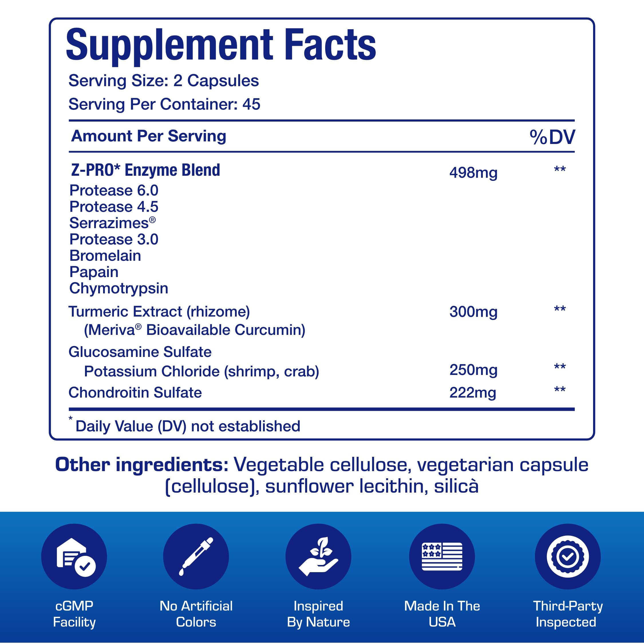Nutra Disc & Joint Support Supplement for Adults - Clinically Formulated with Meriva Curcumin, Glucosamine, Chondroitin & Enzymes - Supports Cartilage, Ligament & Tendon Health - 180 Capsules - Ideal for Active Lifestyles, Sports Recovery & Joint Pain Relief