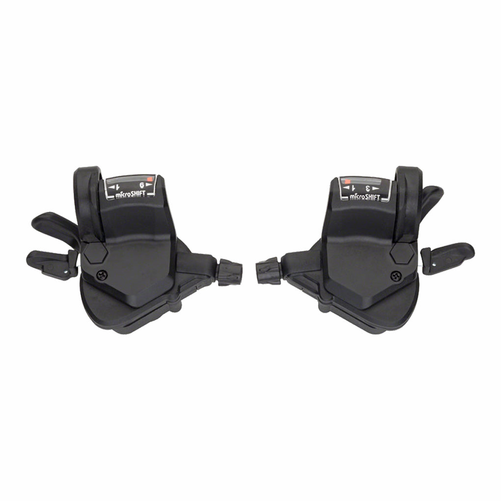 microSHIFT Mezzo 9-Speed Triple Thumb Tap Shifter Set with Optical Gear Indicator - Perfect for Mountain Bikes, Road Bikes & Cycling Enthusiasts