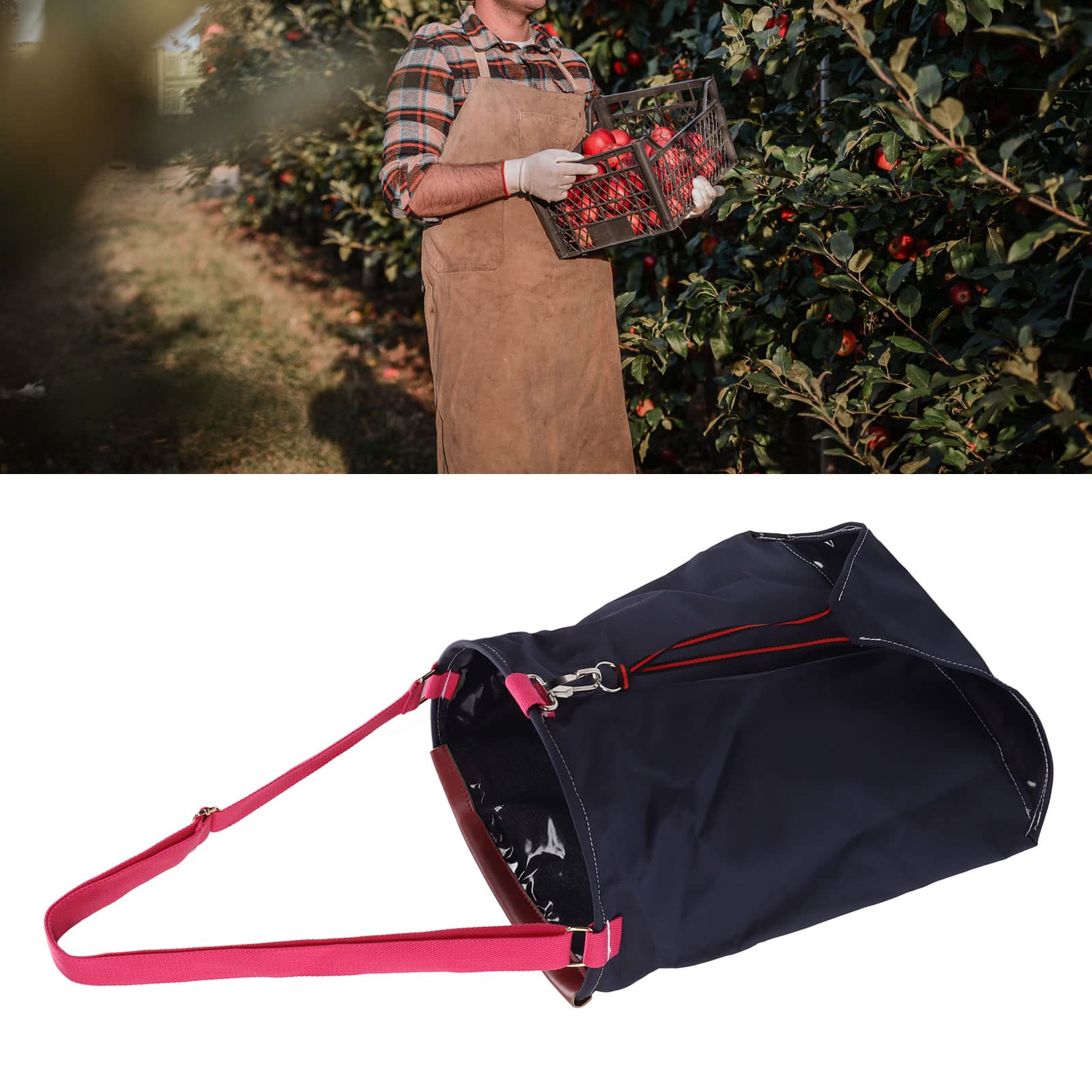 600D Oxford Cloth Fruit Picking Bag - Durable Harvest Apron for Apples, Berries, Vegetables - Perfect for Outdoor Orchard, Farm & Garden Harvesting - Ideal for Farmers Market & Home Gardening