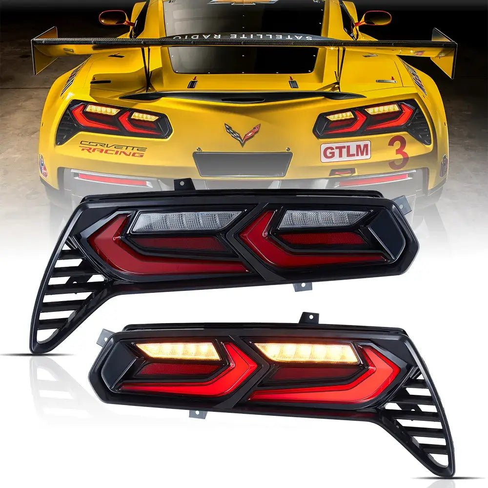 2014-2019 Chevrolet Corvette C7 LED Tail Lights with Sequential Turn Signals - High Performance Brake Lights for Night Driving & Car Shows
