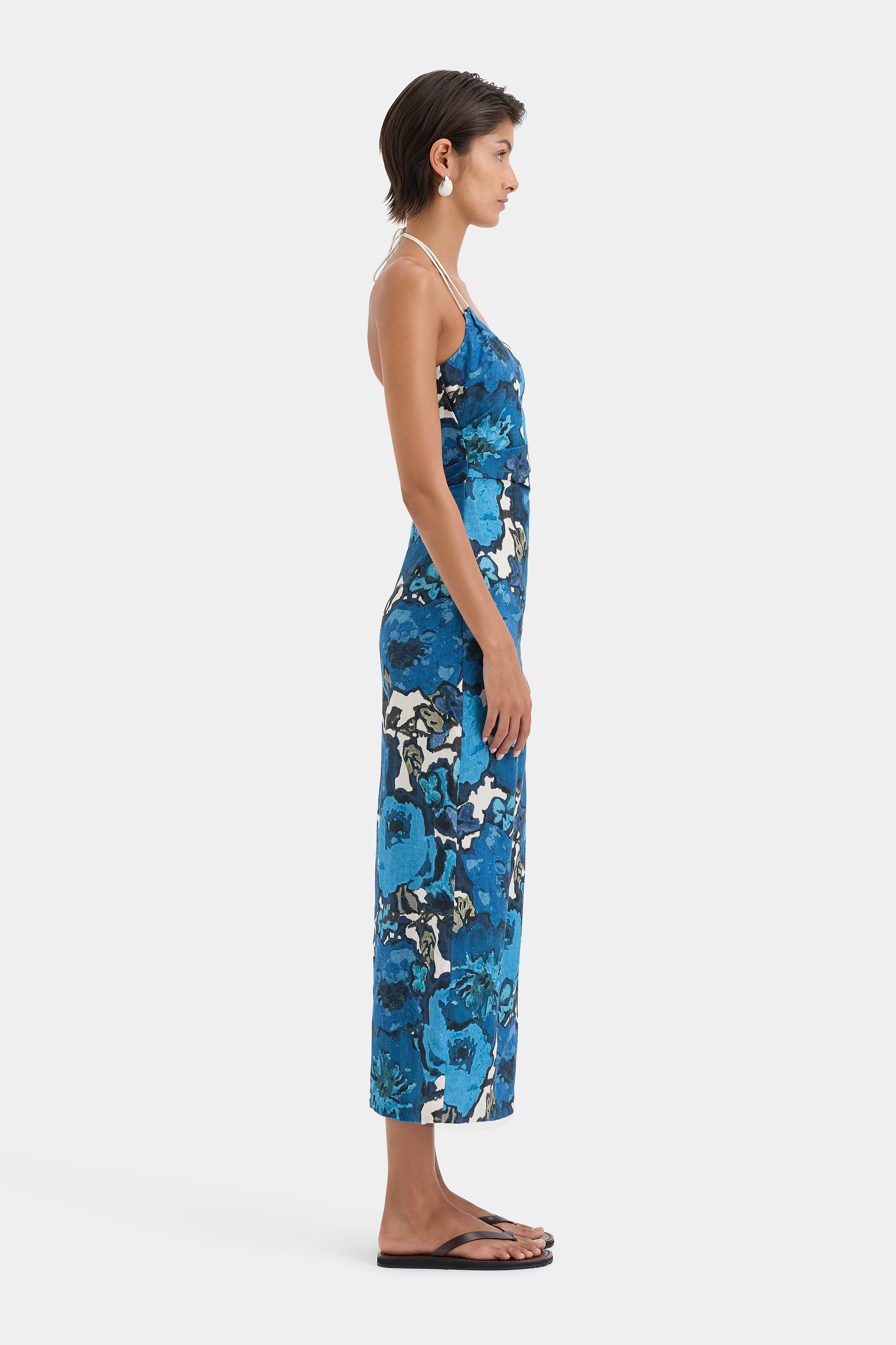 Camellia Midi Dress for Women - Floral Print Summer Dress with Short Sleeves - Perfect for Beach Vacation, Date Night & Casual Outings