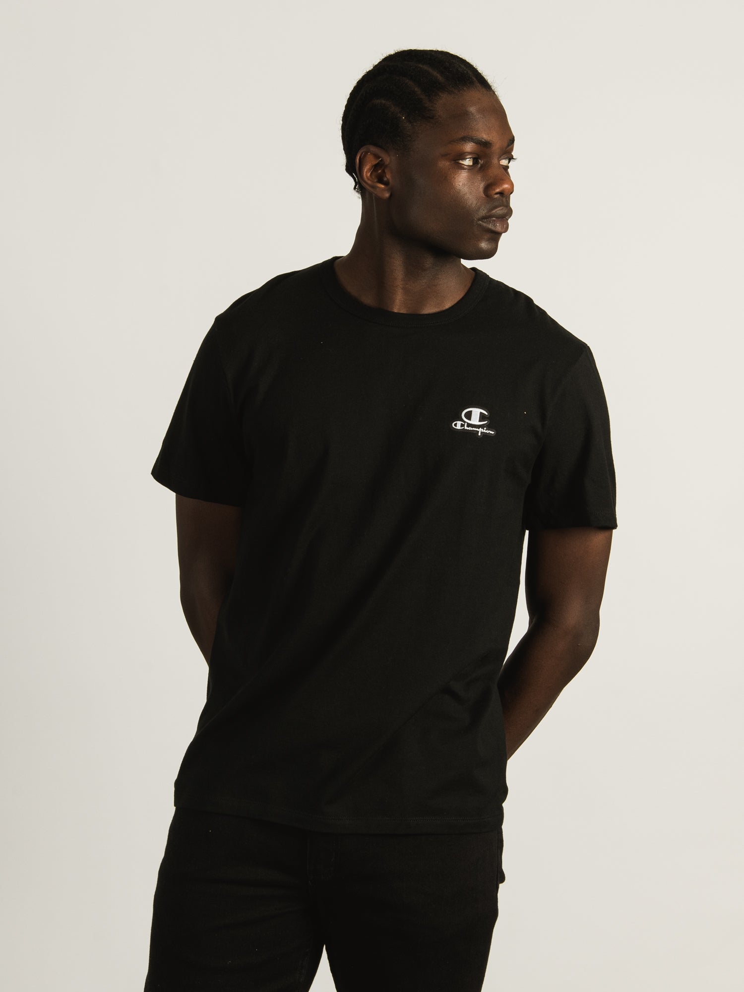 Champion Classic Short Sleeve T-Shirt with Left Chest Logo - Comfortable Cotton Tee for Casual Wear, Gym & Everyday Outfits