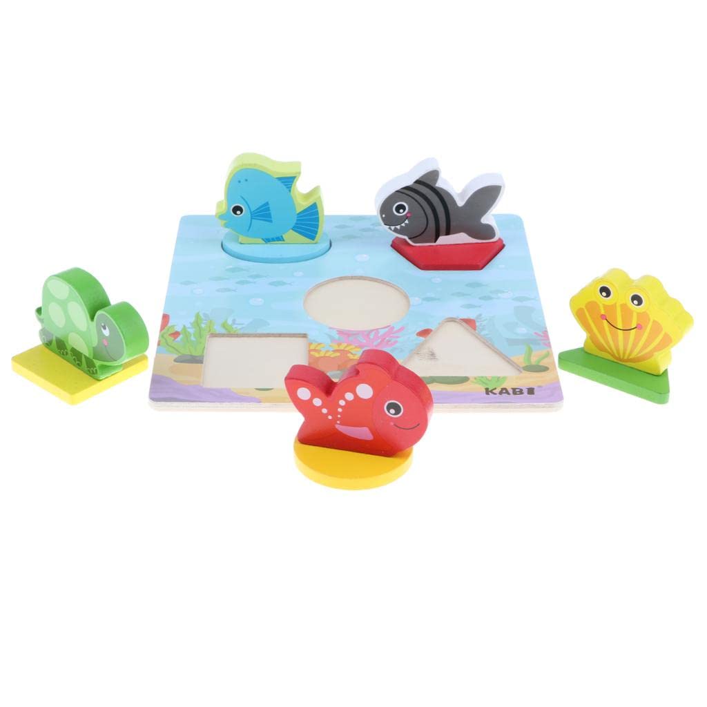 Enakshi Wooden 3D Jigsaw Puzzle for Toddlers - Ocean Animal Educational Learning Toy | Montessori Preschool STEM Activity | Handcrafted Wooden Toys for Kids Ages 2-5 | Perfect for Birthday Gifts & Early Childhood Development