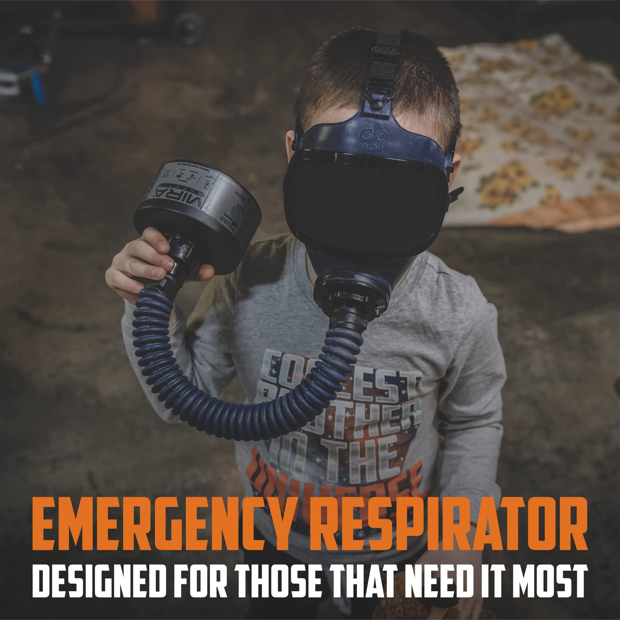 MIRA SAFETY M Kids CBRN Full Face Respirator Mask - Chemical & Biological Protection for Children - Perfect for Emergency Preparedness, School Safety Drills & Outdoor Activities