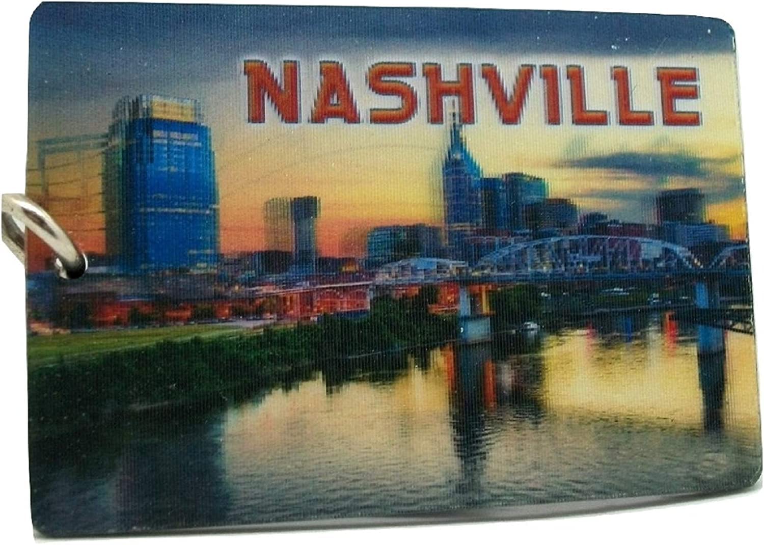 Nashville Tennessee Music City 3D Double-Sided Keychain - Saddle Mountain Souvenir - Perfect for Travel Gifts & Music Lovers Accessories