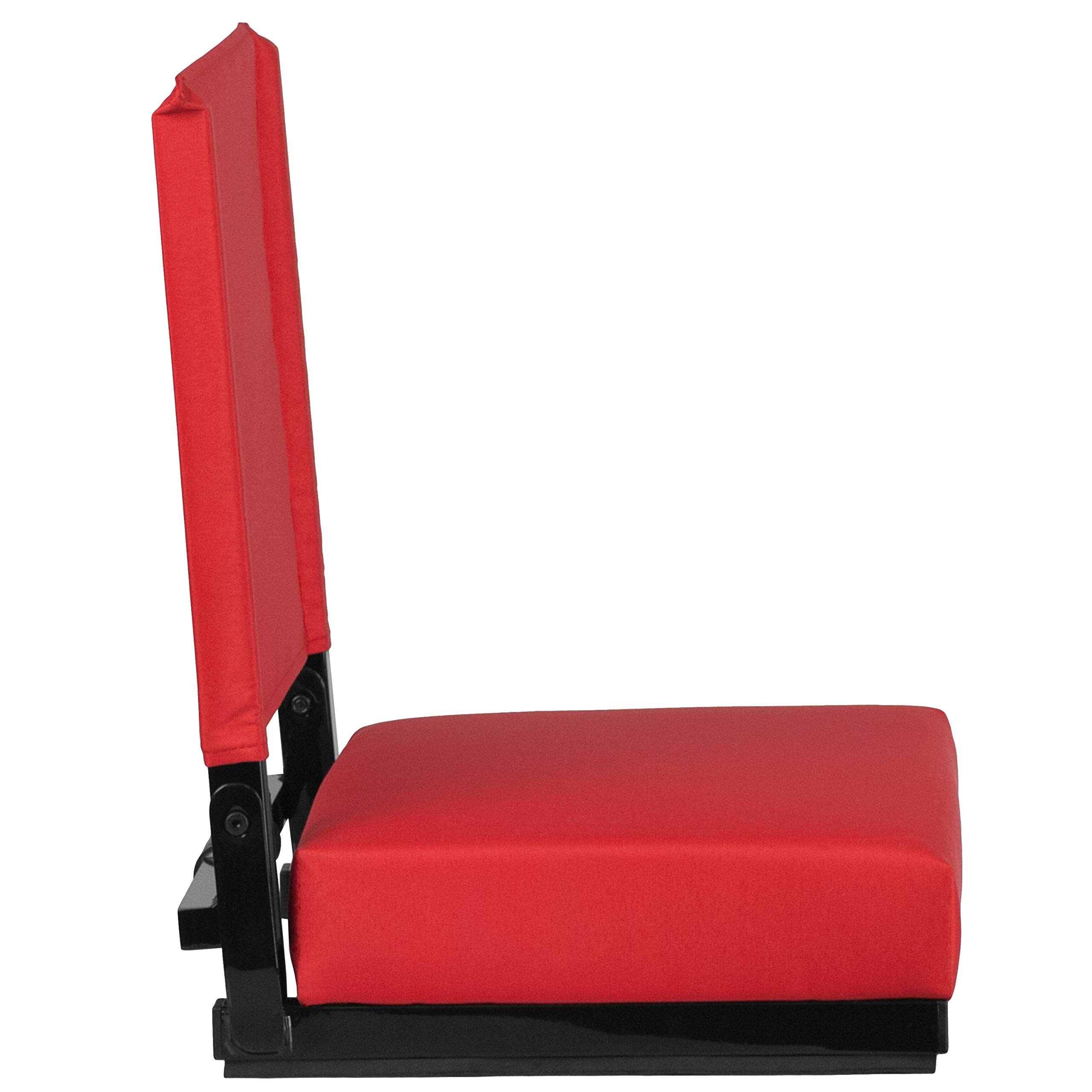 Flash Furniture Grandstand Portable Folding Stadium Seats - 2 Pack Padded Bleacher Chairs with Handle, 500 lb Weight Capacity (Red) - Perfect for Sporting Events, Concerts & Outdoor Activities