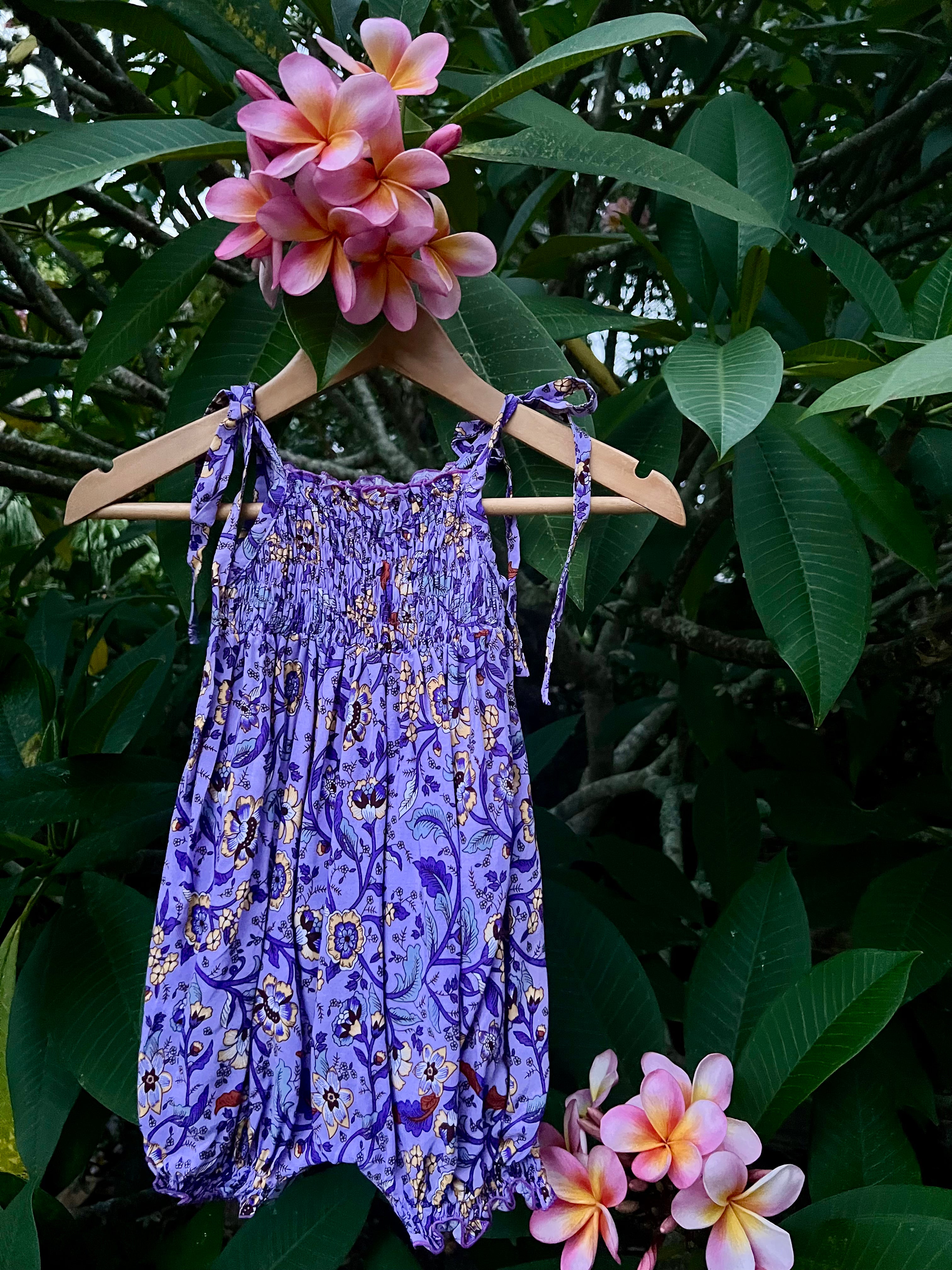 MilaMeli Baby Chloe Jumpsuit - Soft Cotton Romper for Girls & Boys, Floral Jacaranda Print | Perfect for Playdates, Photo Shoots & Everyday Wear