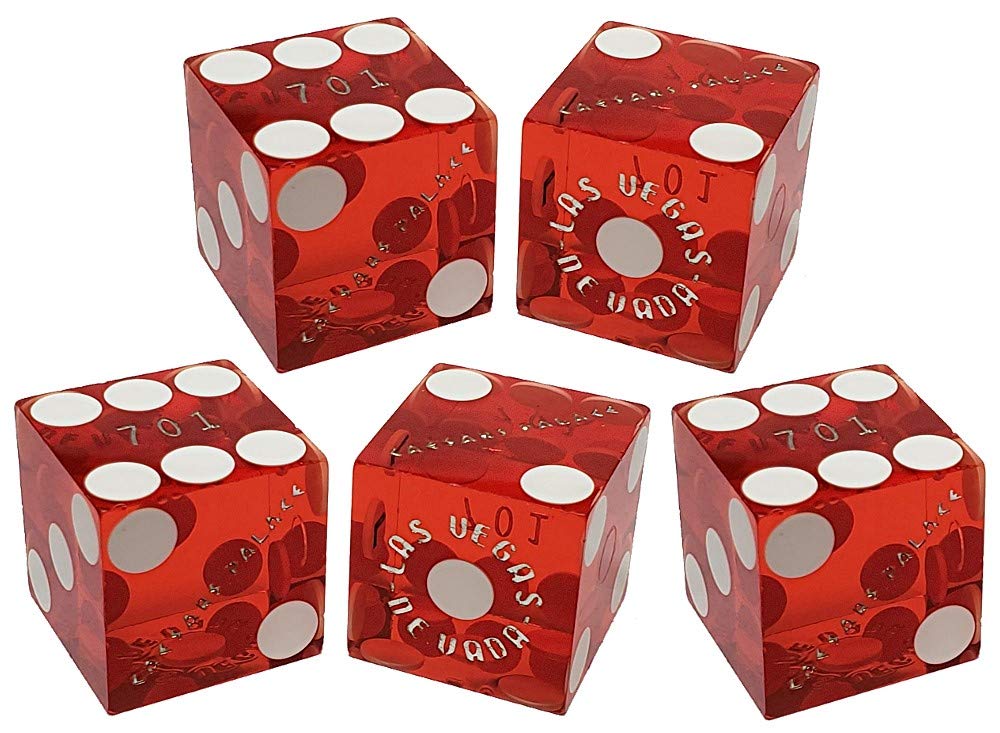 Premium Craps Starter Kit Set - Authentic Las Vegas Casino Dice with Clear Acrylic Dice Boat (Caesar's Palace Red Polished) | Perfect for Casino Night, Home Games & Gambling Enthusiasts