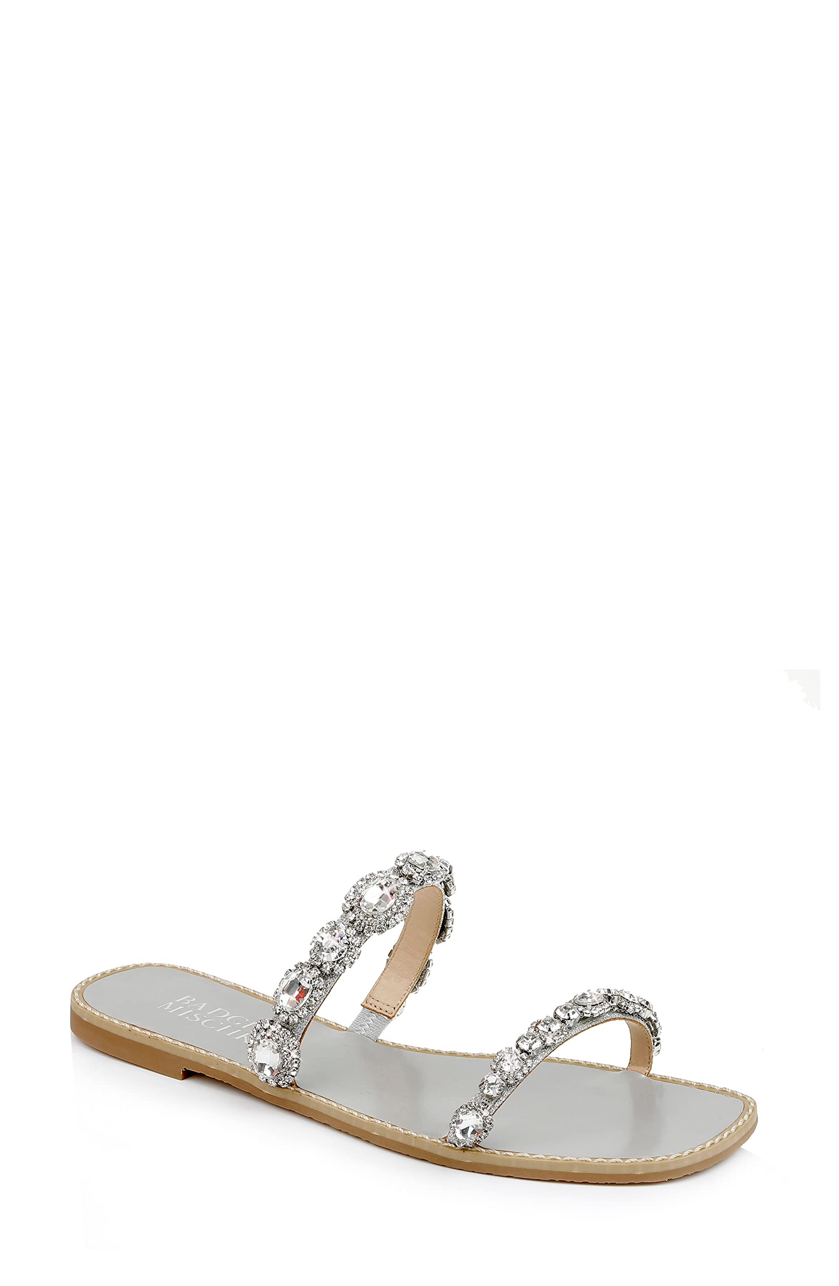 Badgley Mischka Women's Reed Flat Sandal - Comfortable Summer Dress Sandals for Women | Perfect for Beach, Wedding & Casual Outings