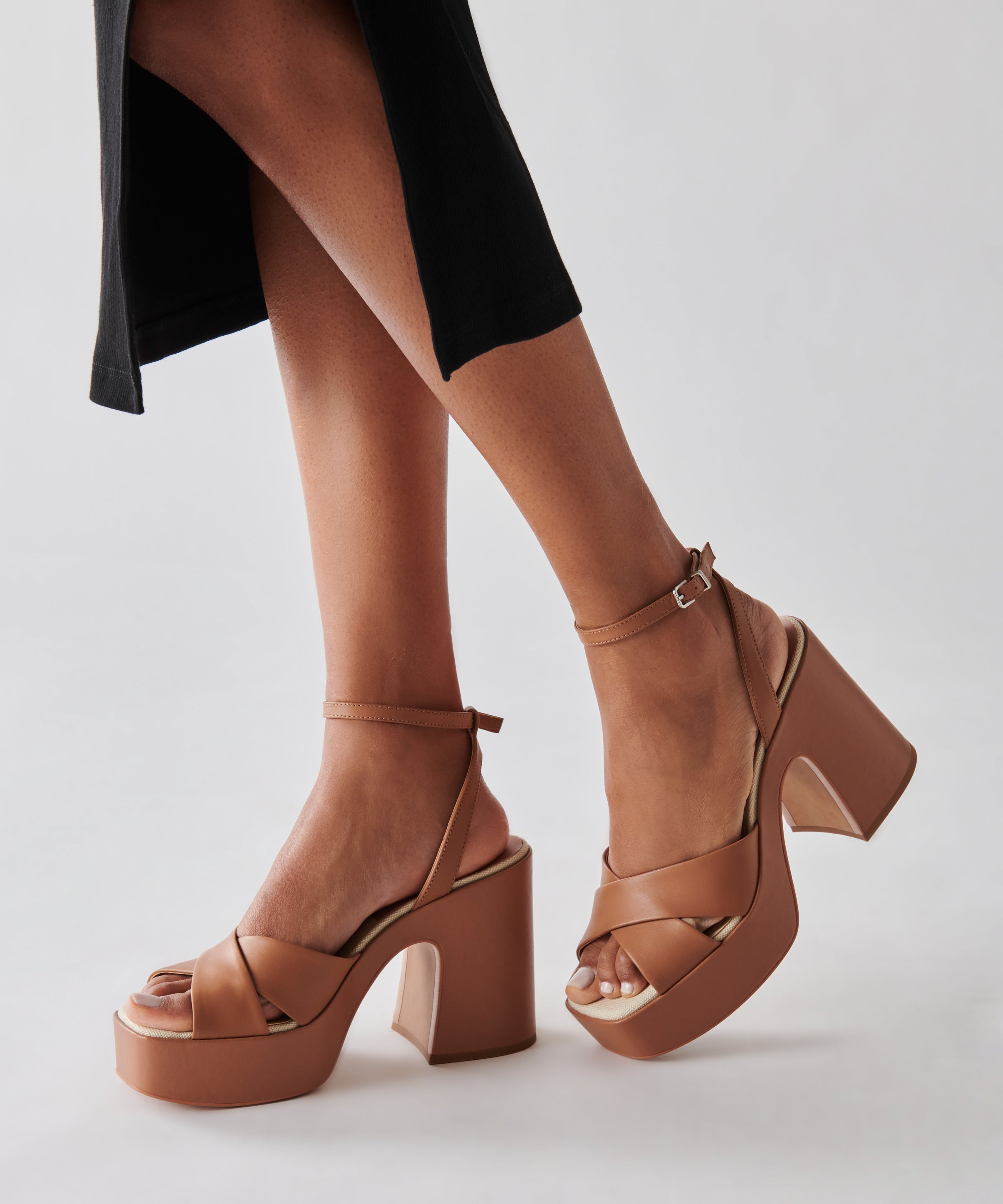 WESSI Women's High Heels in Caramel Leather - Stylish & Comfortable Pumps for Work, Party, and Evening Events