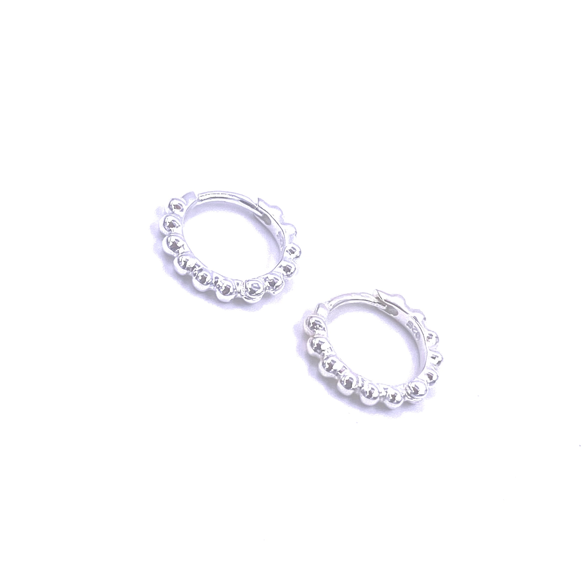 Ashley Gold Sterling Silver Mini Bead Hoop Earrings for Women - Dainty Everyday Jewelry for Work, Date Night & Gifts