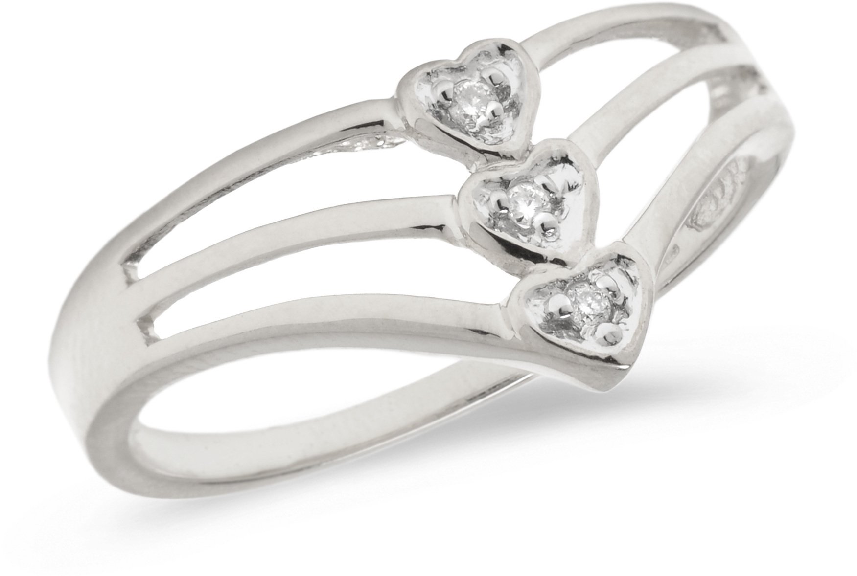 14K White Gold Diamond Heart Ring for Women - Elegant Valentine's Day Gift, Anniversary Jewelry, Romantic Proposal Ring for Her