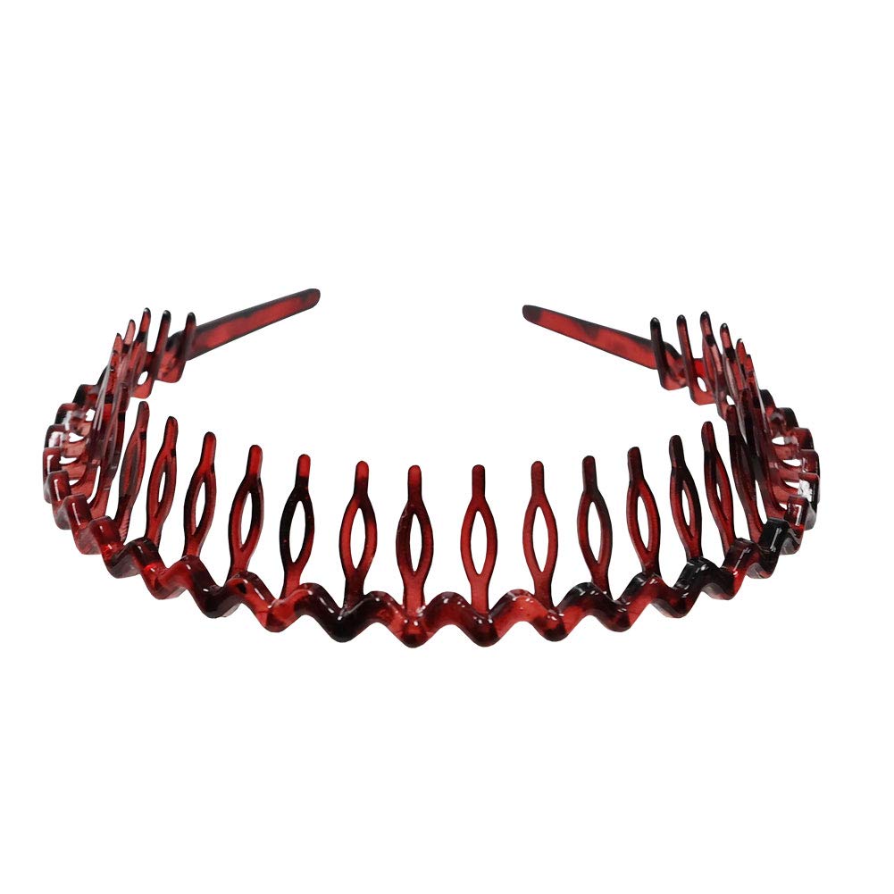 8-Piece Non-Slip Plastic Headbands with Inner Teeth Comb - Comfortable Hair Accessories for Women & Girls (ph8p_02) - Perfect for Sports, Workouts, Yoga, and Everyday Styling