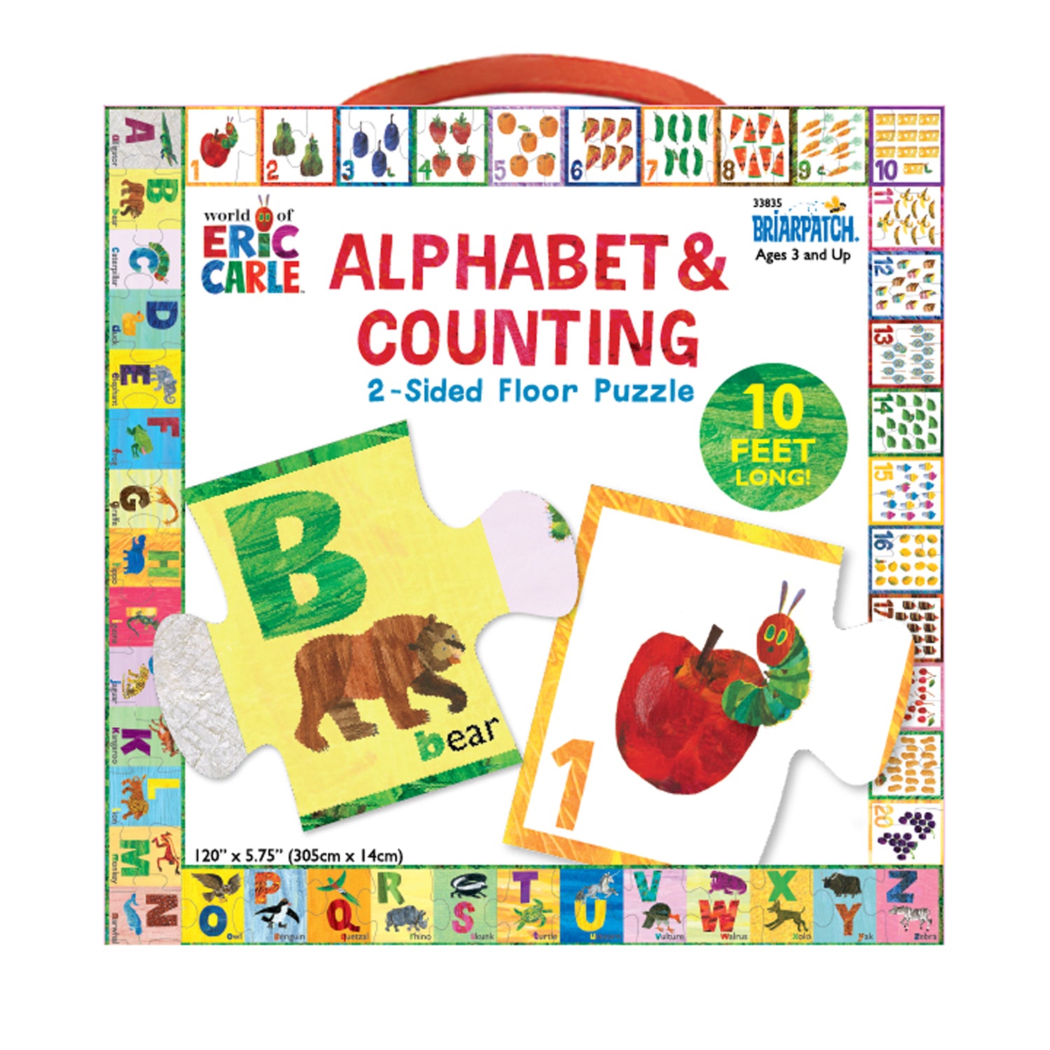 Briarpatch Eric Carle Alphabet & Counting Giant Floor Puzzle - 26 Piece Educational Toy for Kids | Perfect for Preschool Learning & Playroom Activities