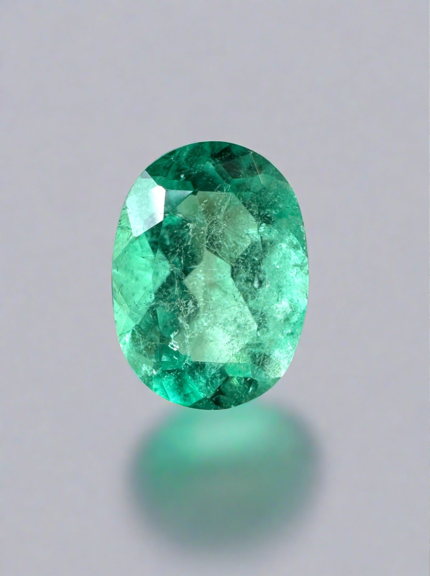 1.77 Carat 10x7mm Medium Light Green Natural Colombian Emerald Loose Gemstone - Oval Cut for Jewelry Making, Engagement Rings & Fine Collections