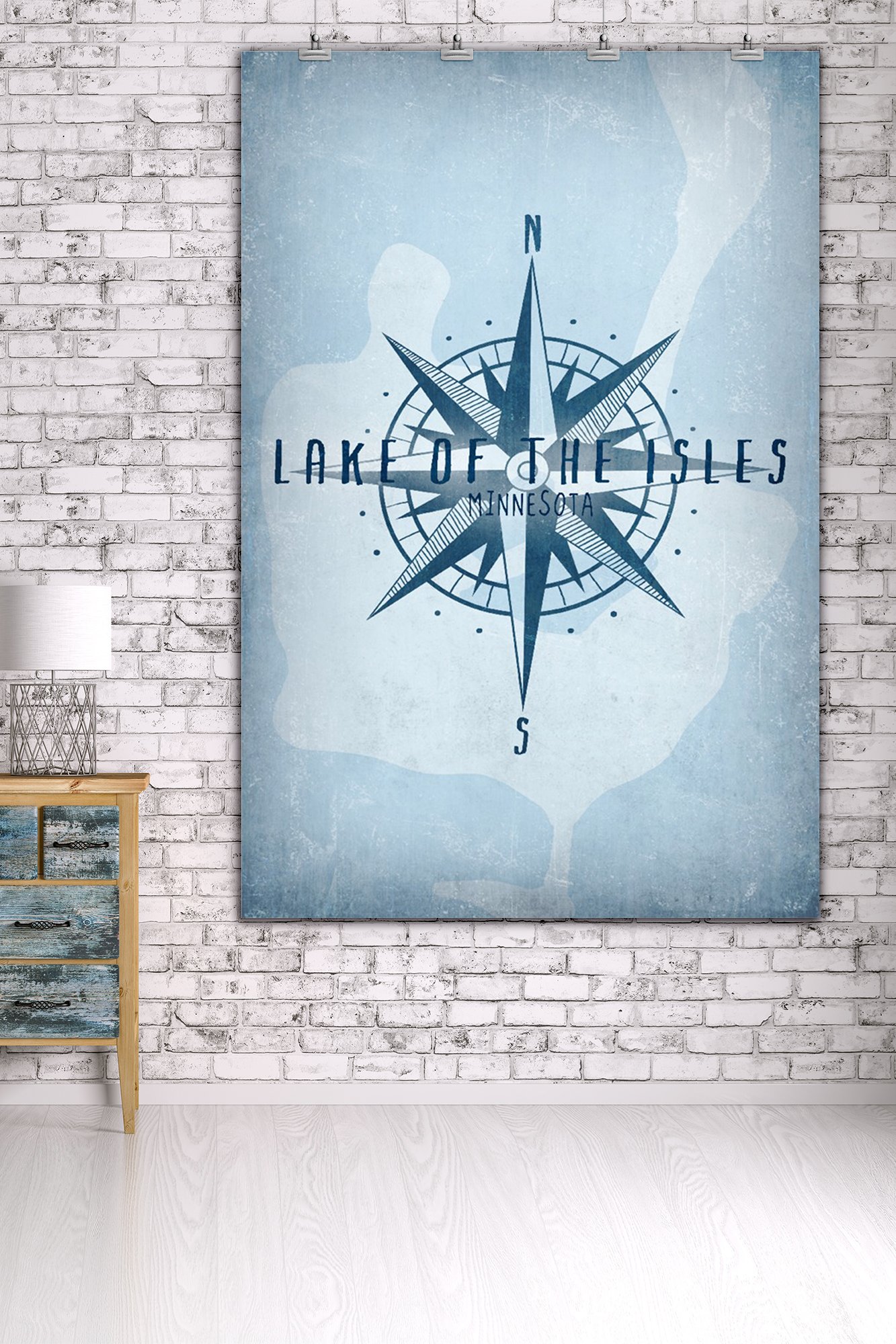 Lake of the Isles Minnesota Travel Poster - 36x54 Giclee Gallery Print Wall Art Decor | Lake Essentials & Compass Design | Perfect for Home, Office, or Cabin Decor