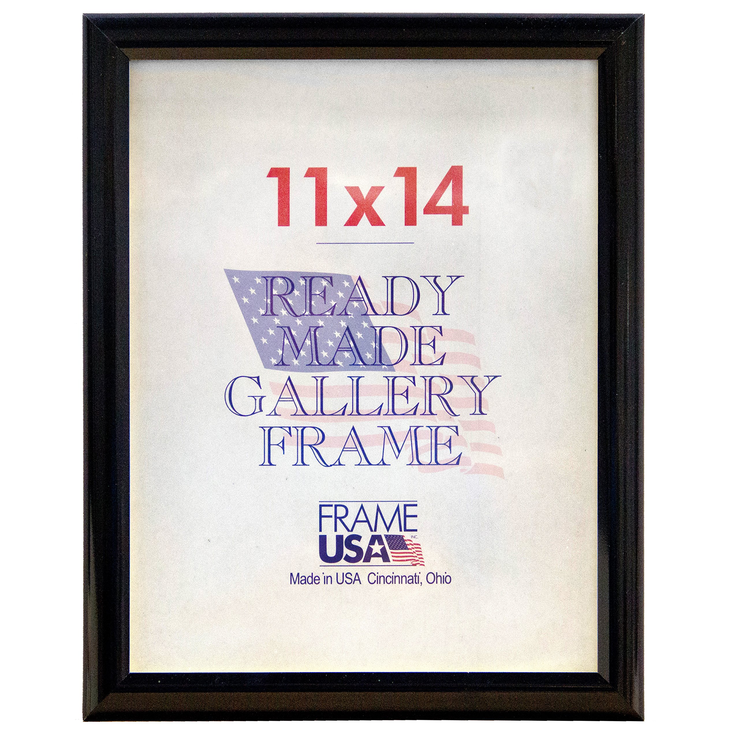 Frame USA 11x14 Deluxe Polystyrene Plastic Poster Frame - Black - American Made - Perfect for Home Decor, Office Displays & Artwork Protection
