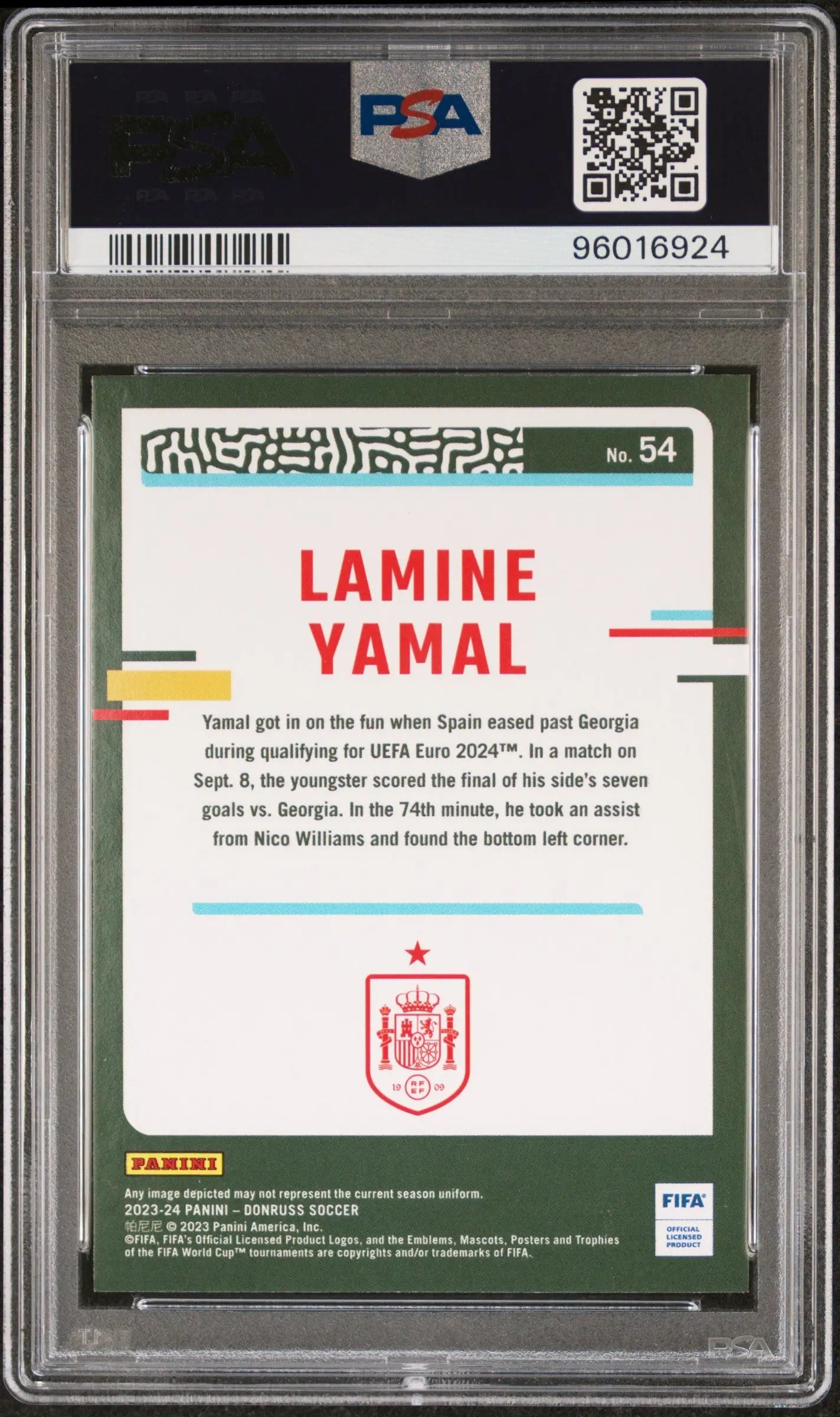 2023-24 Panini Donruss FIFA Lamine Yamal Rookie Card Silver Shock #54 PSA 10 Gem Mint - Perfect for Soccer Collectors & FIFA Trading Card Investors