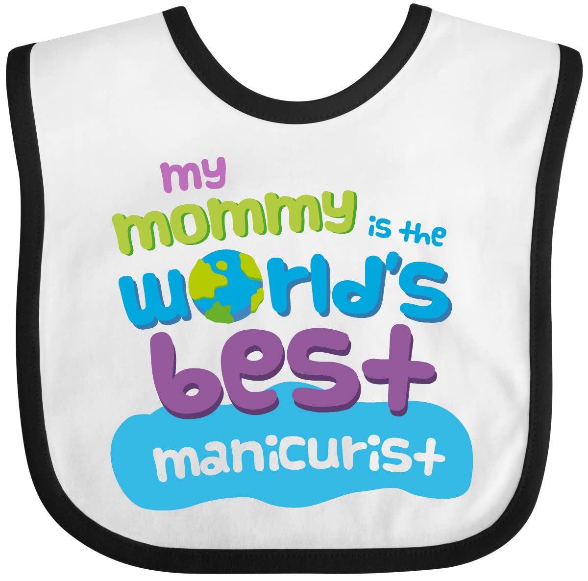 Inktastic Manicurist Mom Nail Artist Baby Bib - Funny Cute Gift for Nail Technicians & Moms - Perfect for Baby Showers, Mother's Day & Work Gifts