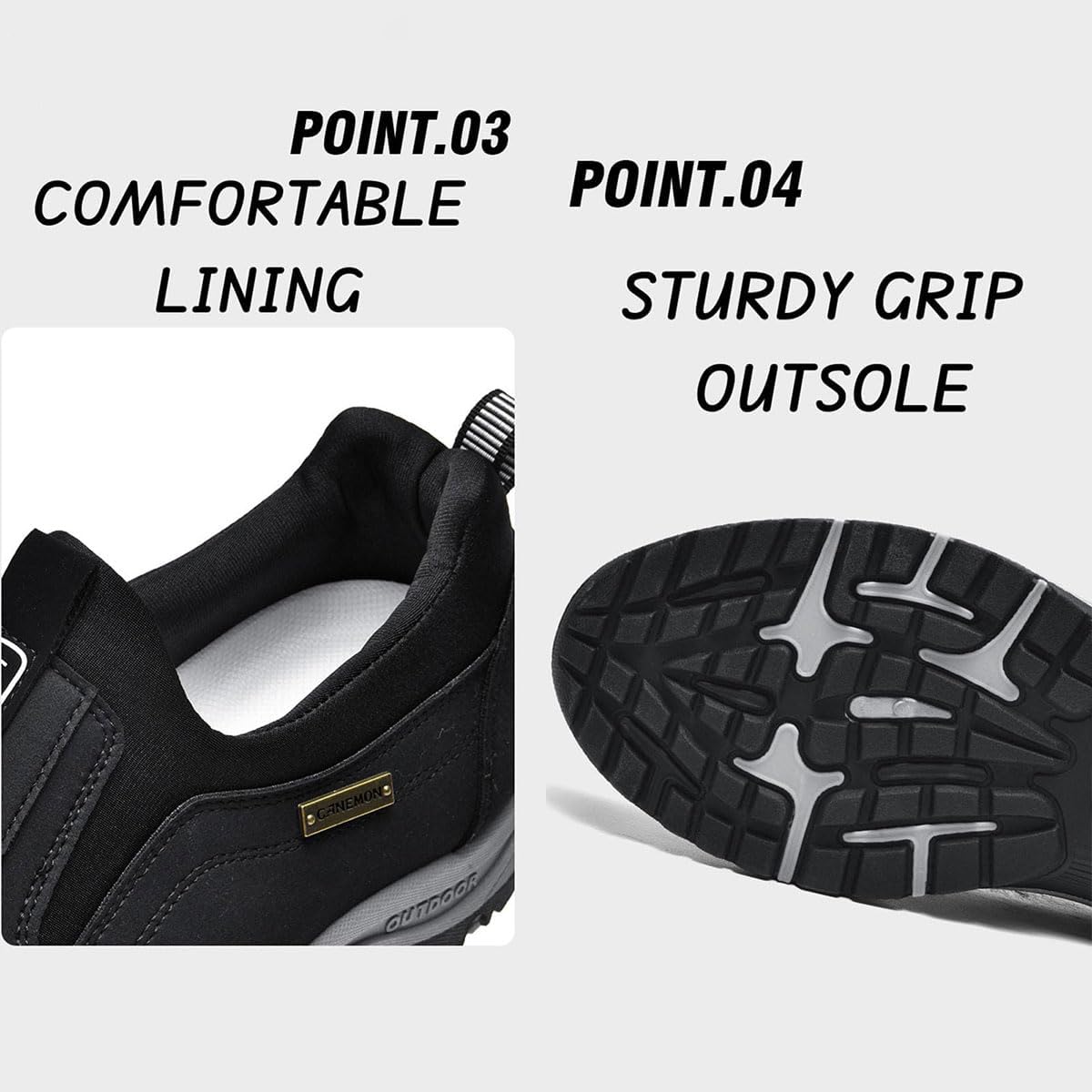 ReliefFoot Men's Waterproof Orthopedic Walking Shoes - Comfortable Support for Plantar Fasciitis & Flat Feet - Ideal for Hiking, Travel & Daily Walking