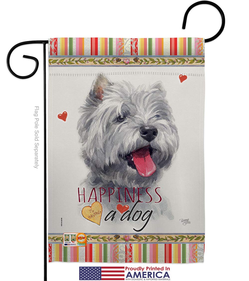 Westie Dog Garden Flag Set with Stand - Pet Decor for Yard & Home
