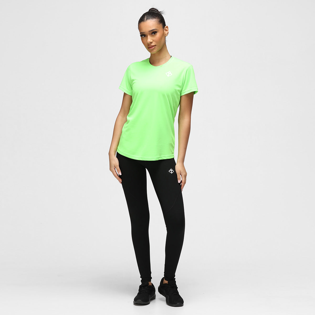 Lime Green Diamond Women's Performance T-Shirt - Breathable & Moisture-Wicking Activewear for Running, Yoga & Gym Workouts
