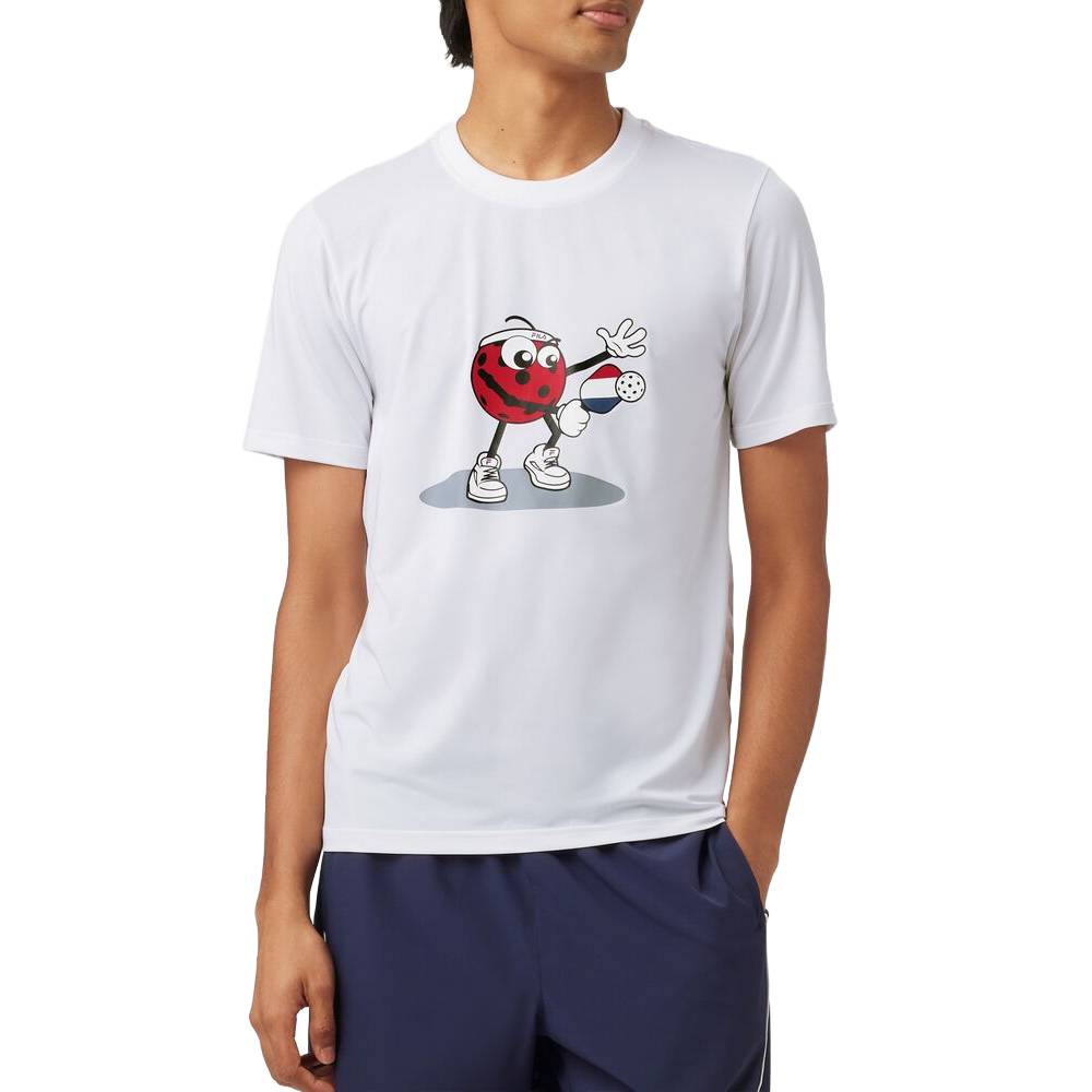 Fila Men's Short Sleeve Graphic T-Shirt - White Cotton Crew Neck Tee for Casual Wear, Gym & Street Style