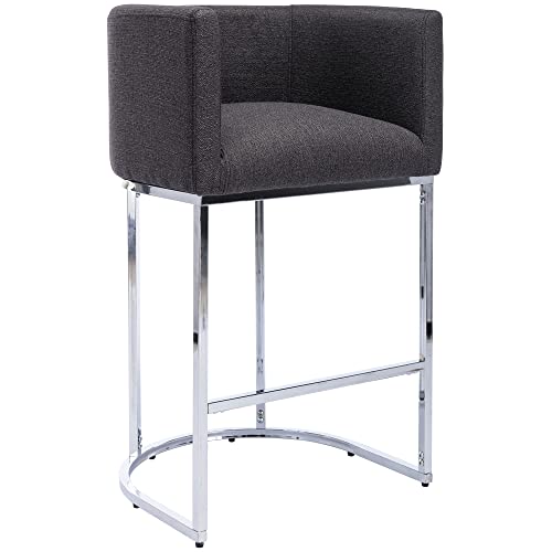 Charcoal Linen & Chrome Legs - 1 Pack