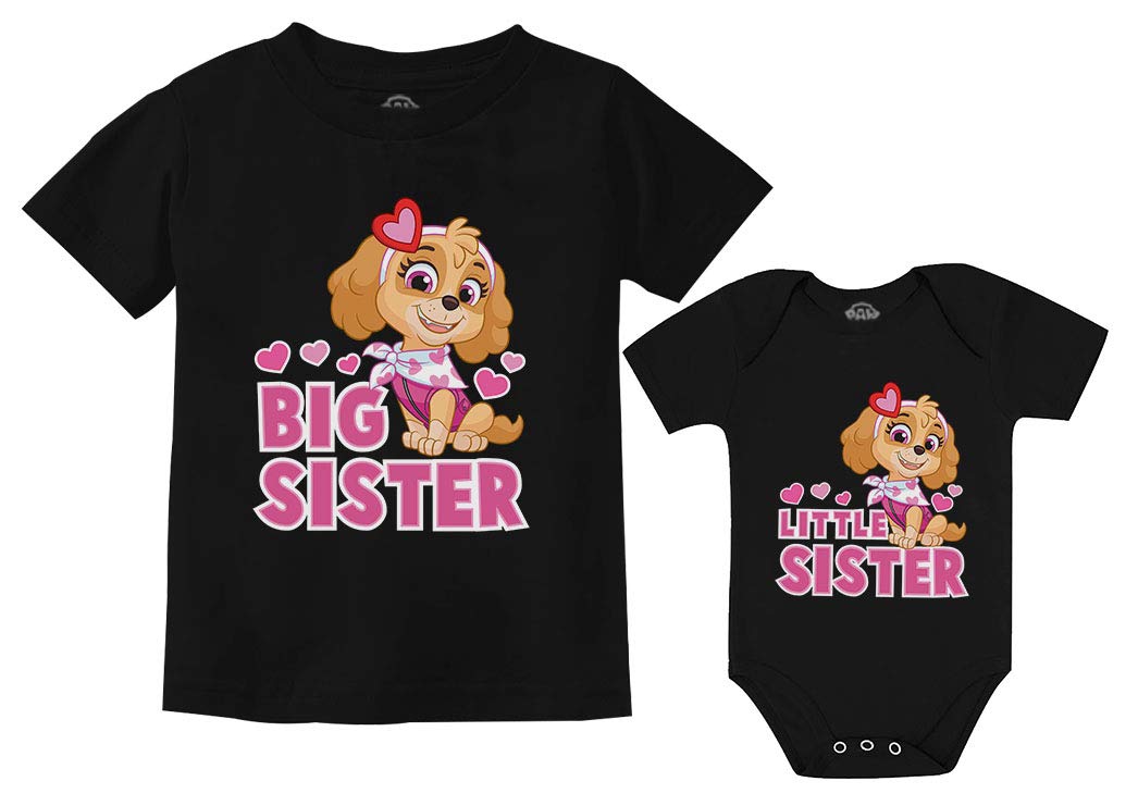 Paw Patrol Skye Big Sister Little Sister Matching Outfits for Girls - Cute Sibling Shirts for Twins & Sisters - Perfect for Family Photos, Birthday Parties & Matching Outfit Days