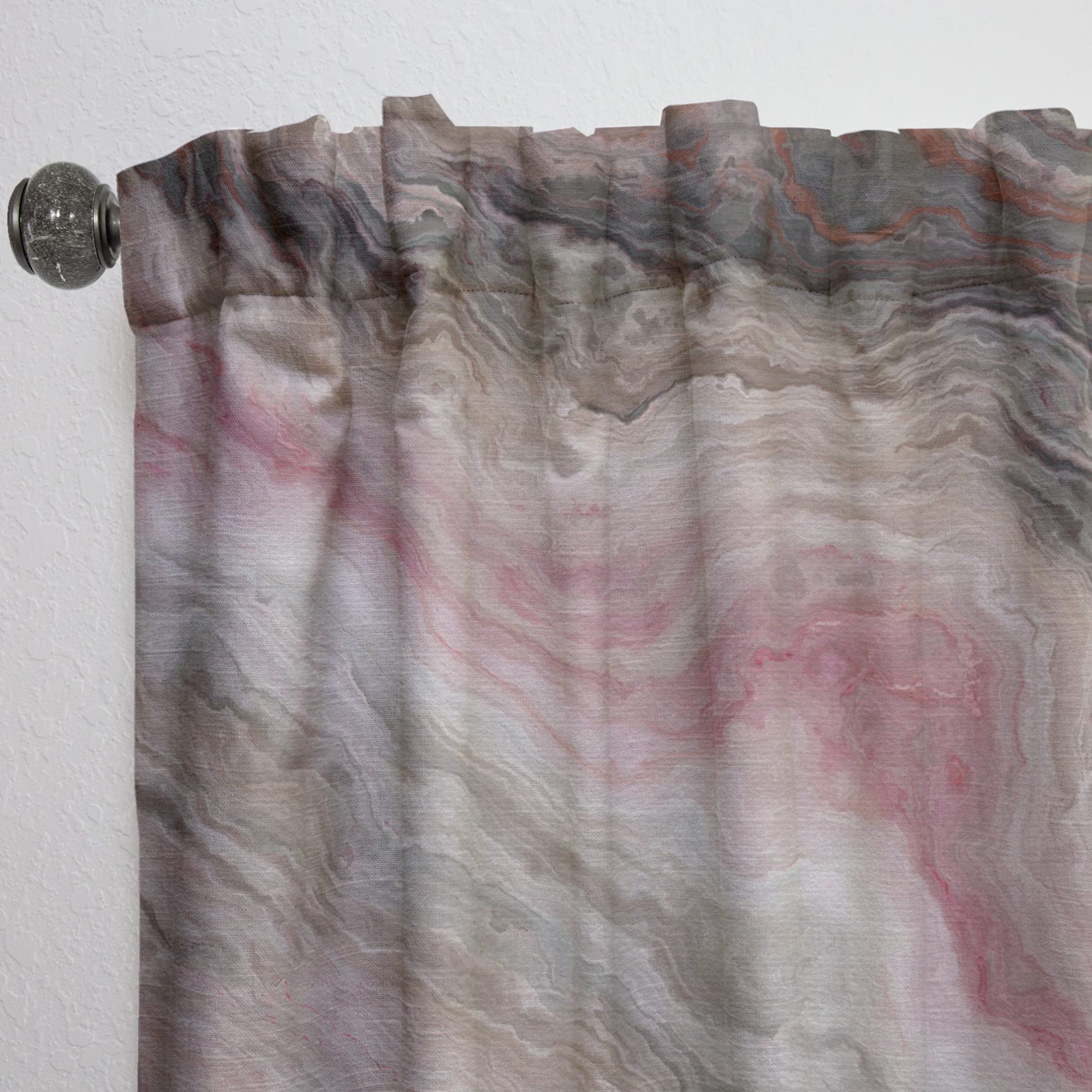 DesignQ Thermal Insulated Blackout Curtains - Grey Onyx with Rose Pattern, 52x63 Inch Single Panel for Bedroom & Living Room - Energy Saving, Noise Reducing, Perfect for Home & Office Decor