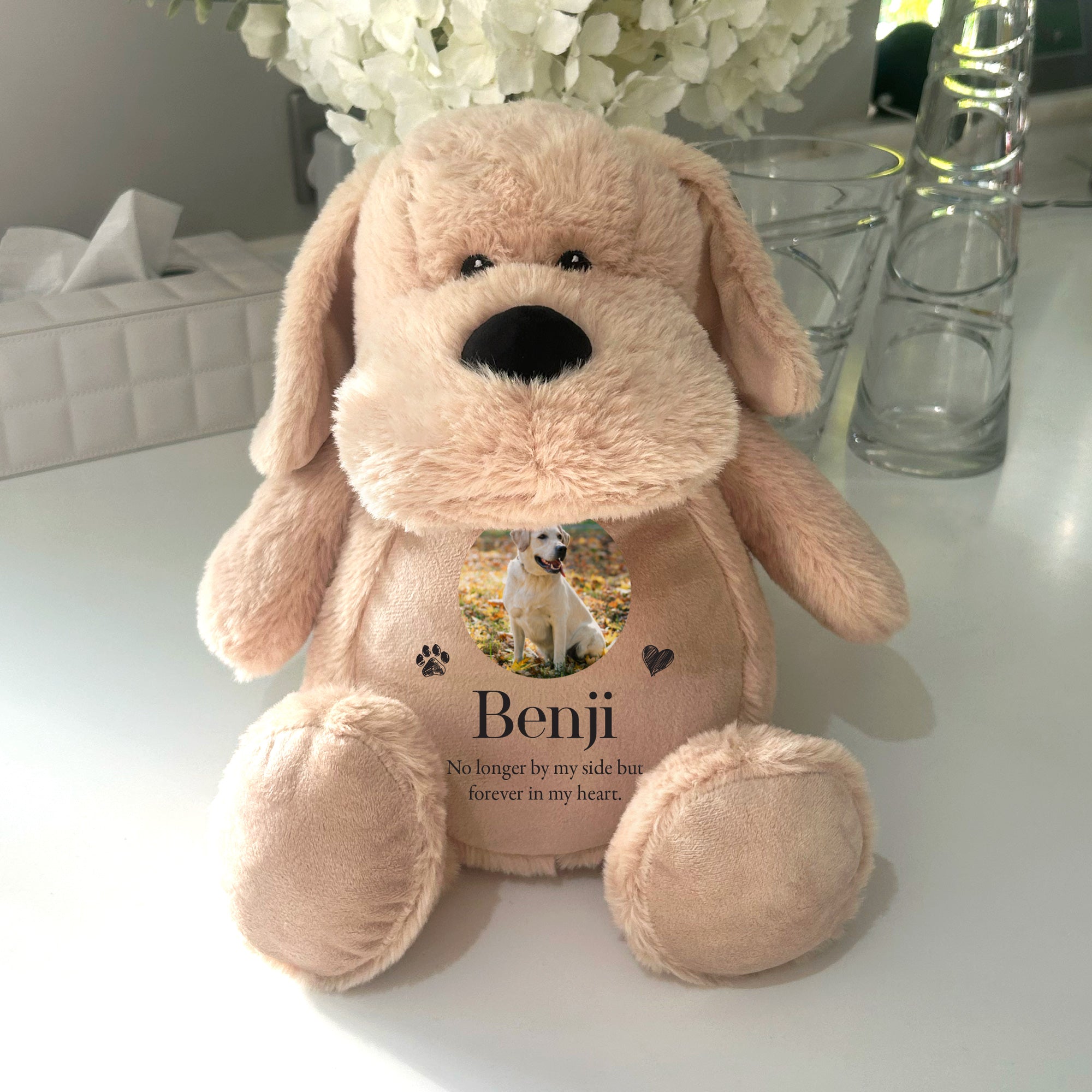 Personalized Dog Memorial Keepsake - Custom Photo Paw Prints Heart Urn for Pet Ashes | Perfect for Pet Loss Remembrance & Memorial Gifts