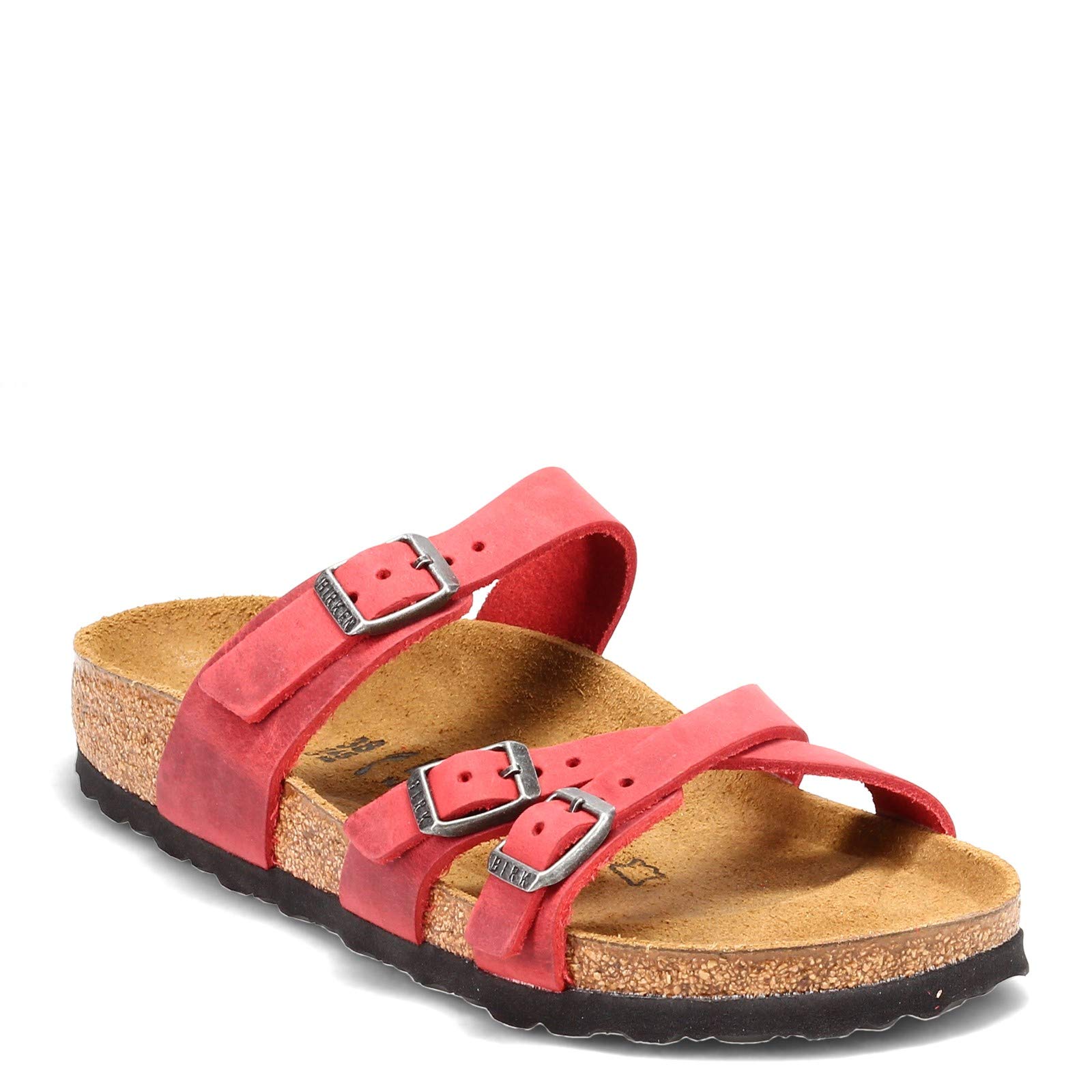 Birkenstock Women's Franca Sandals - Oiled Leather in Fire Red, Size 42 (US 11) | Comfortable Slip-On Shoes for Beach, Vacation & Casual Wear