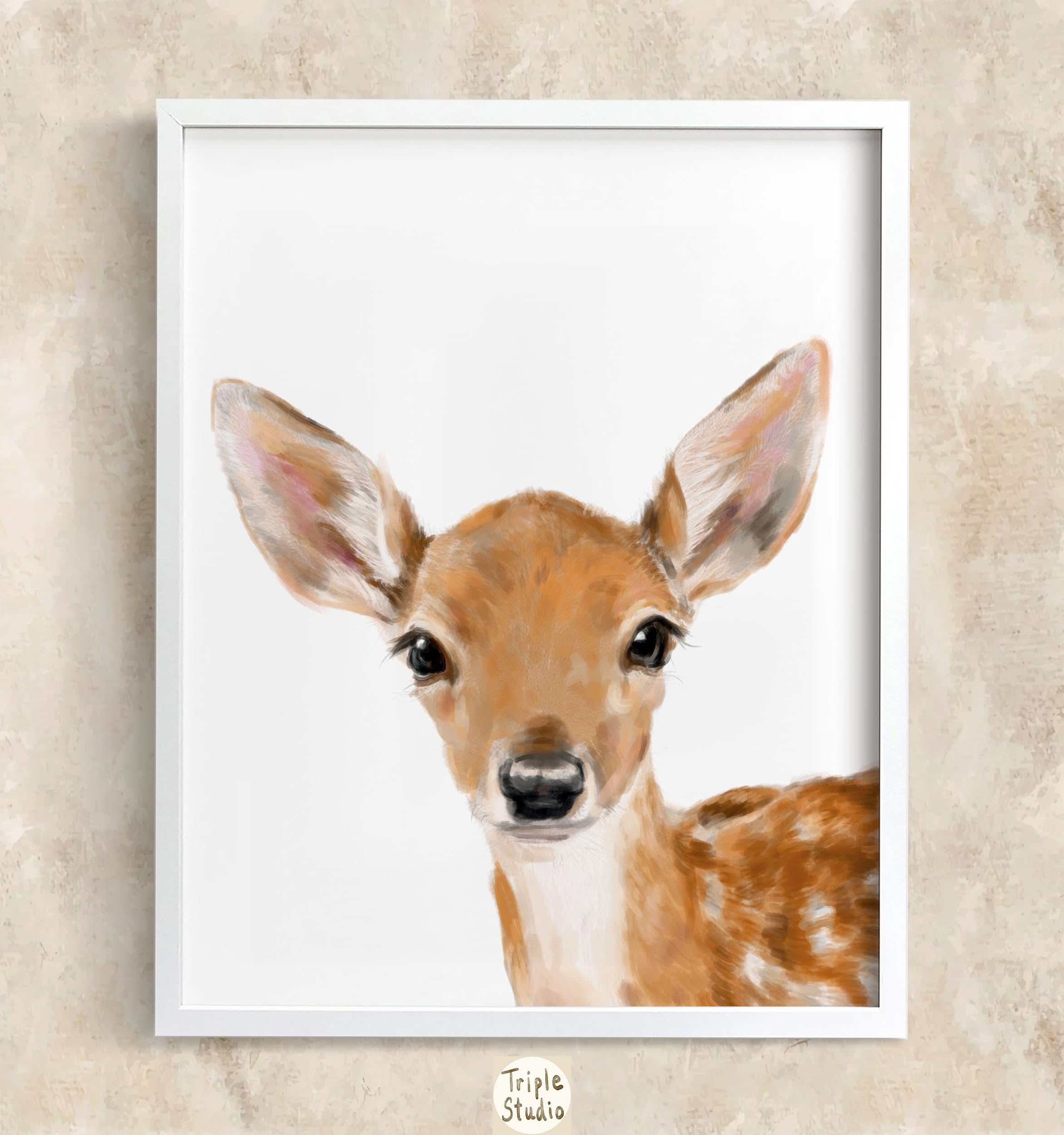 Baby Fawn Art Prints - Set of 2 Boho Nursery Wall Decor | Adorable Woodland Deer Animal Prints for Girls Bedroom | UNFRAMED 16x20 Inches | Signed by Artist | Perfect for Nursery Decor, Baby Shower Gift & Kids Room Wall Art